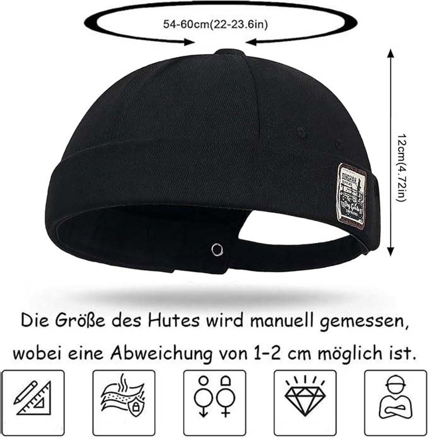 nsihing Dockermütze Docker Mütze Sommer Herren Verstellbar Baumwolle – Bild 5 von 5