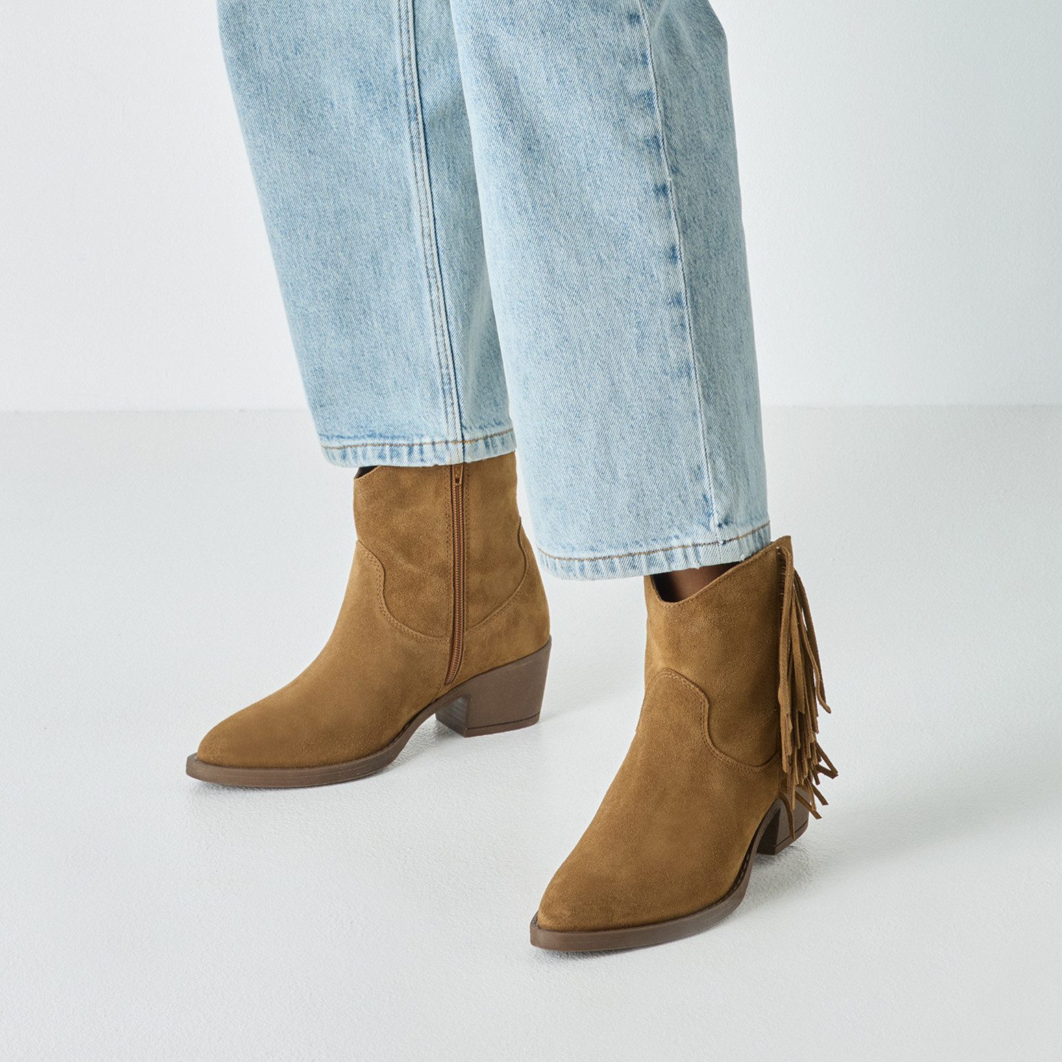 Tamaris Westernstiefelette Blockabsatz, Boots, Cowboystiefelette mit modischen Fransen