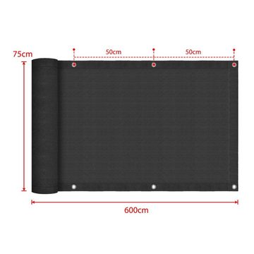 AUFUN Balkonsichtschutz Balkon Sichtschutz aus HDPE Balkonbespannung UV+