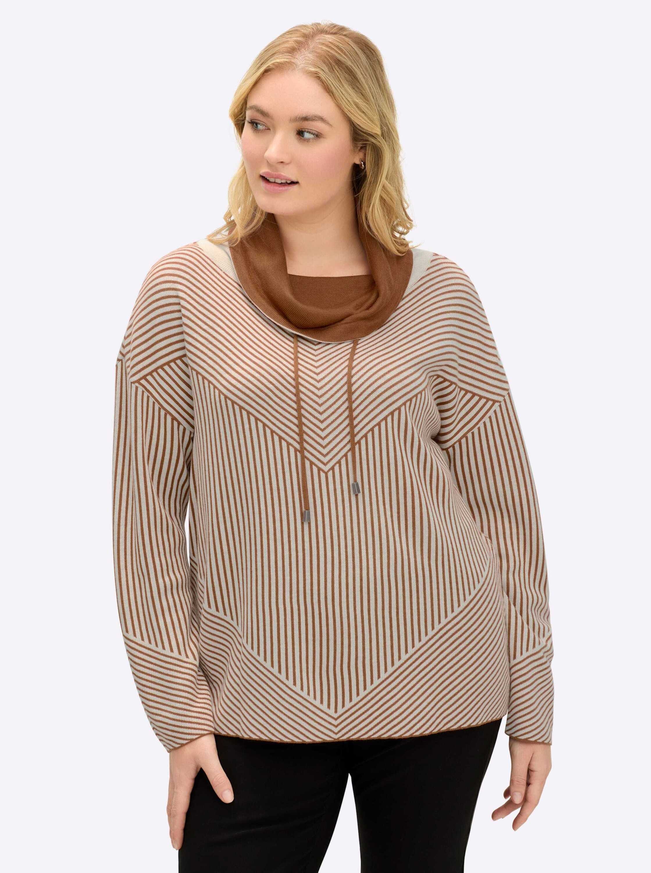 creation L Strickpullover Pullover Langarm Jacquard, Jersey