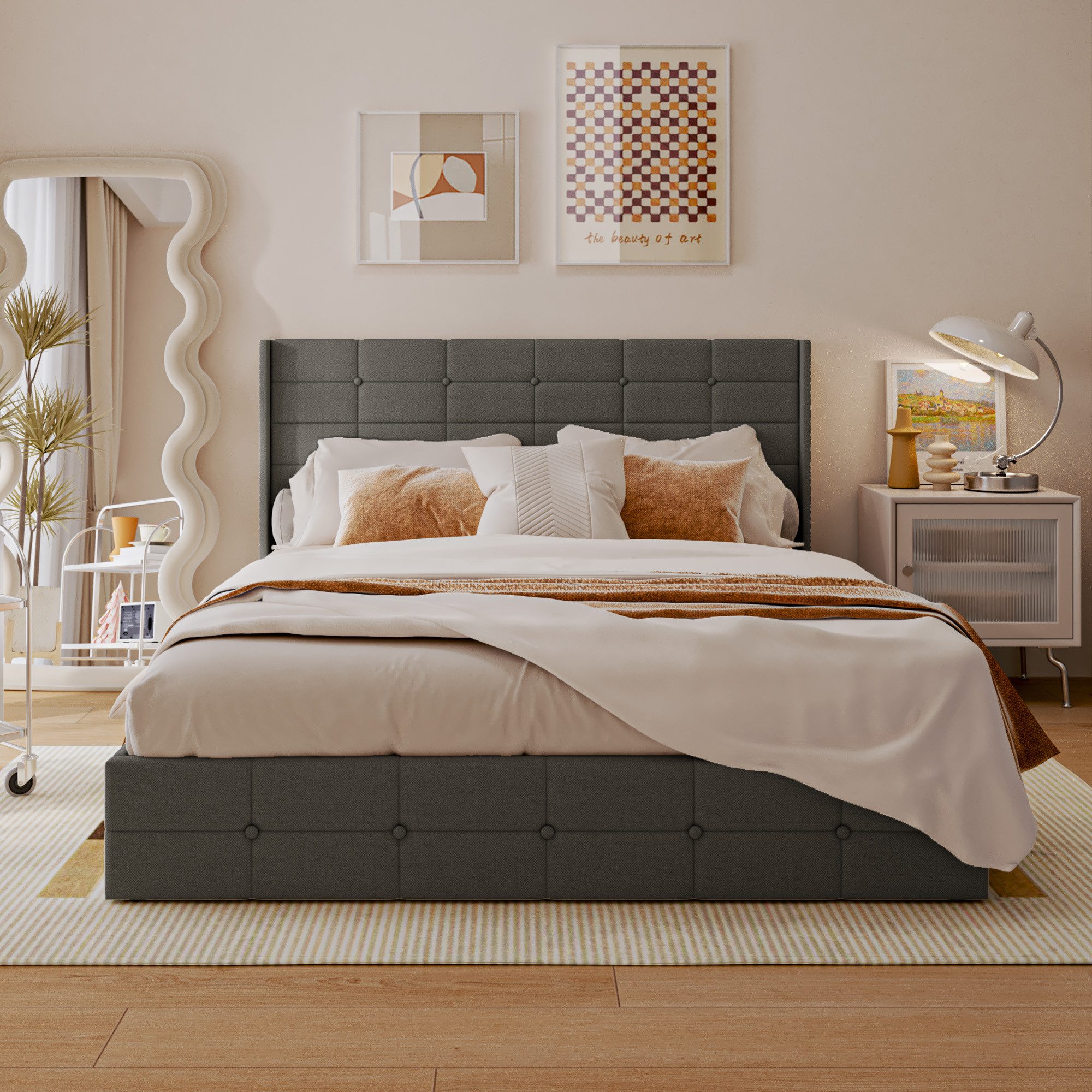 Bealife Polsterbett Einzelbett/Doppelbett mit hydraulischem Stauraum (120/1 günstig online kaufen