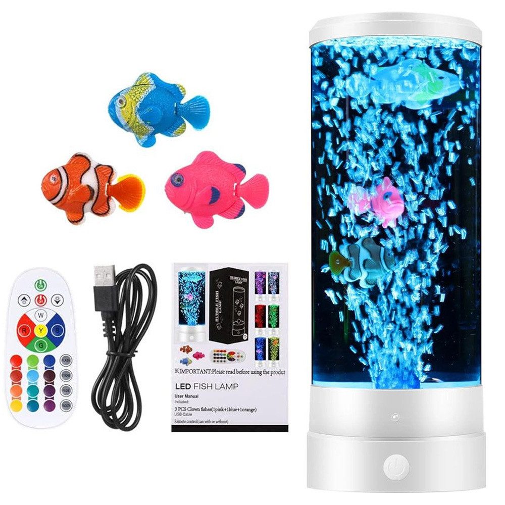 QUBEBU LED Dekolicht Lavalampe LED Fischlampe Mit Fernsteuerung Lava Lampe günstig online kaufen