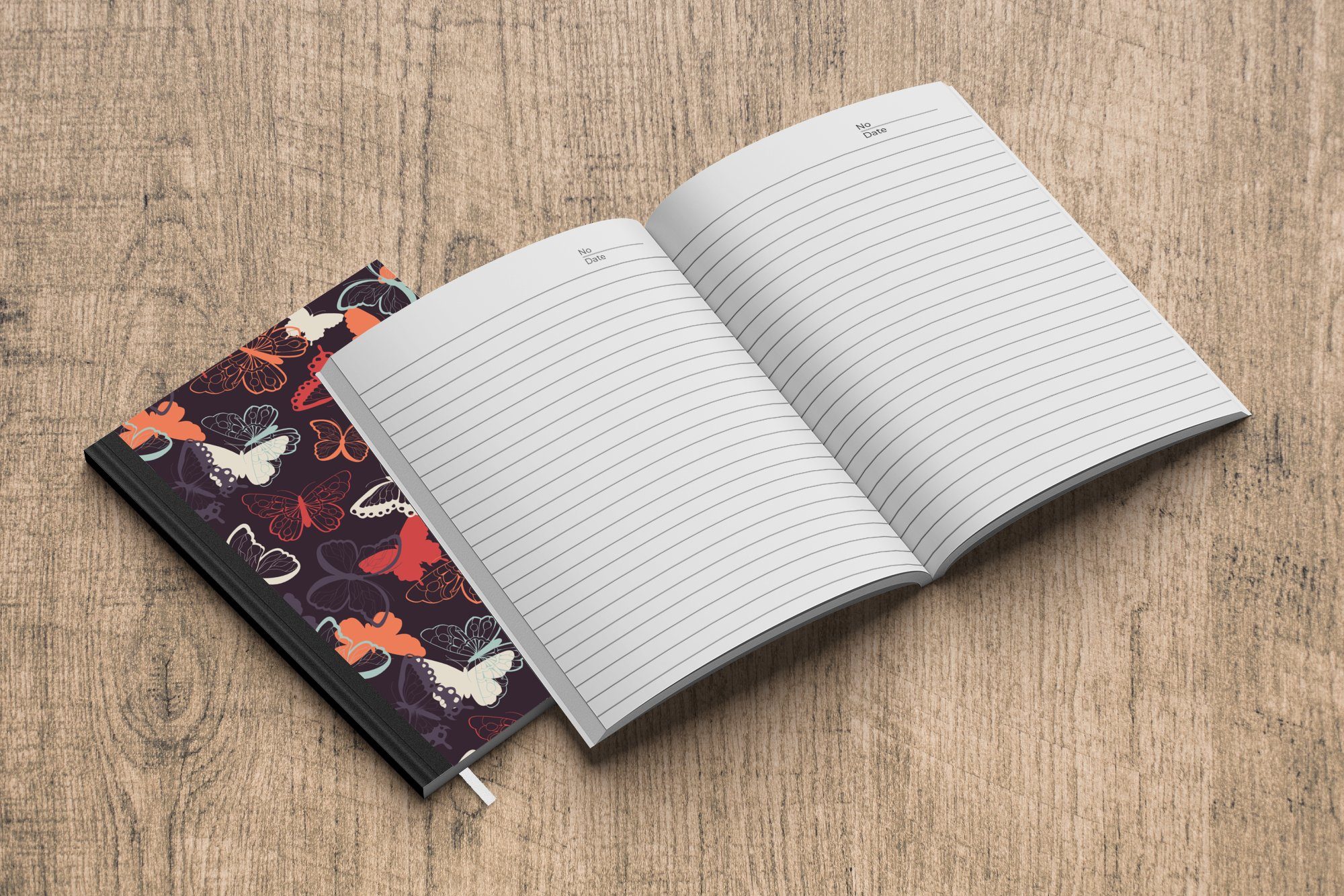 Schmetterlinge Tagebuch, A5, Seiten, Abstrakt, Haushaltsbuch Journal, Notizheft, Merkzettel, 98 Muster Notizbuch - - MuchoWow