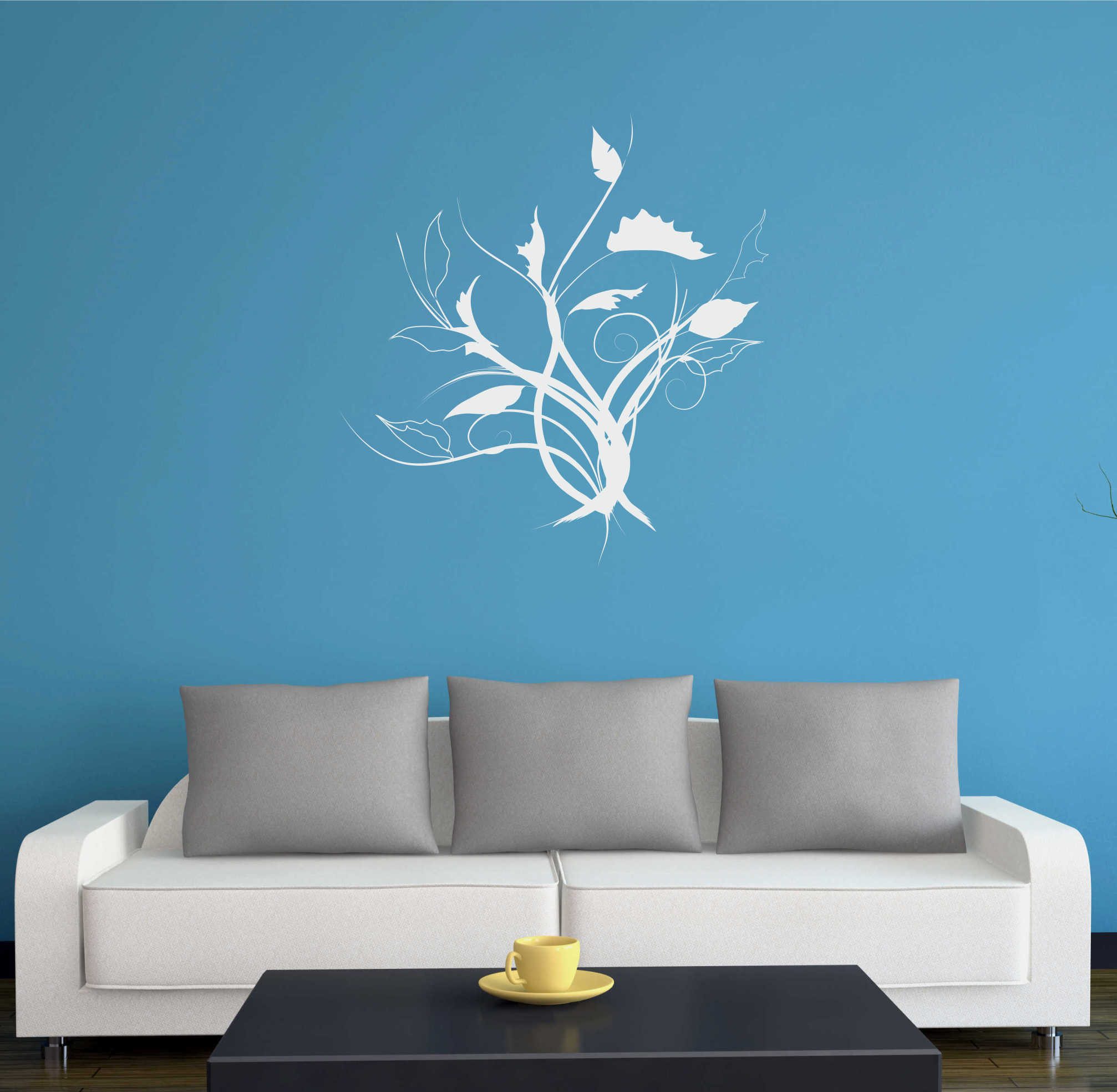 INDIGOS UG Wandtattoo Wandtattoo - Wandaufkleber - w203 Baum Blume Tribal Wandaufkleber