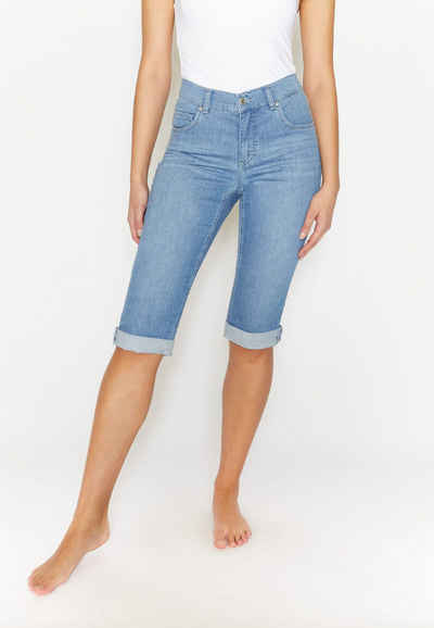 ANGELS 5-Pocket-Jeans Jeans Capri TU mit Used-Look mit Label-Applikationen