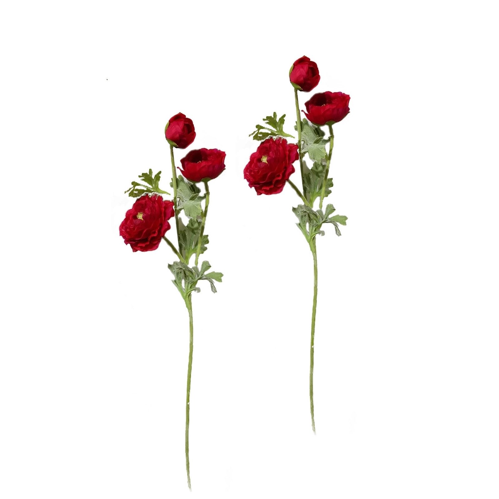 Kunstblume Ranunkel 2er Set Rot Flora