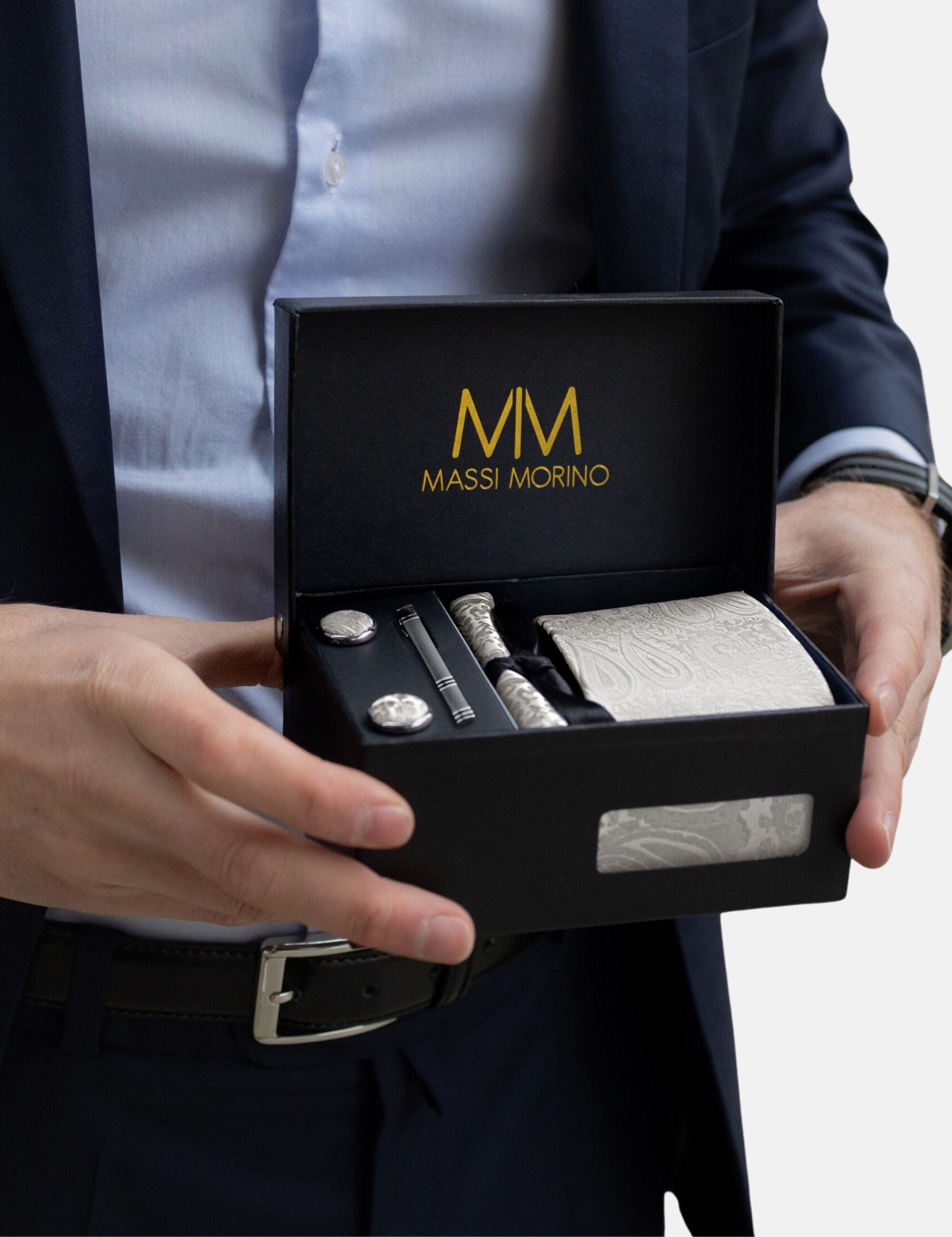 Massi Morino Krawatte (1-St) mit Einstecktuch, günstig online kaufen