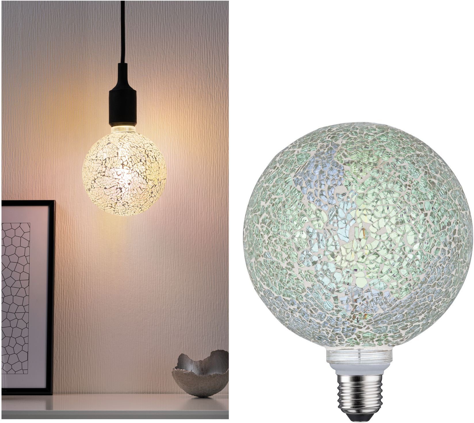 St., E27 Paulmann E27, Warmweiß Mosaic LED-Leuchtmittel 2700K Miracle Weiß dimmbar, 1