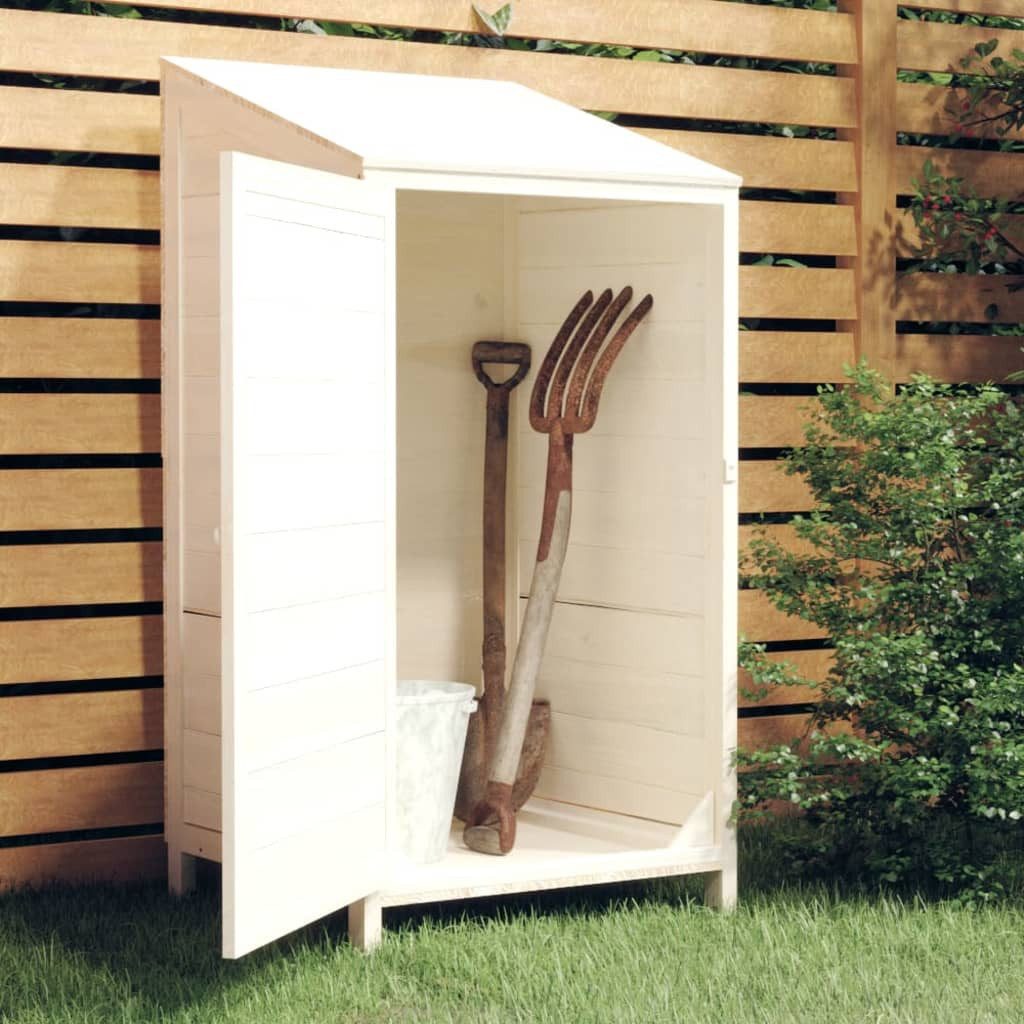 vidaXL Garten-Geräteschrank 55 x 52 x 112 cm Geräteschuppen Weiß 55x52x112 cm Massivholz Tanne Gar