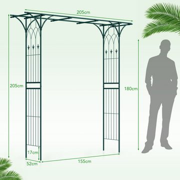 COSTWAY Rosenbogen, Rankgitter für Kletterpflanzen, 205x52x205cm, Metall