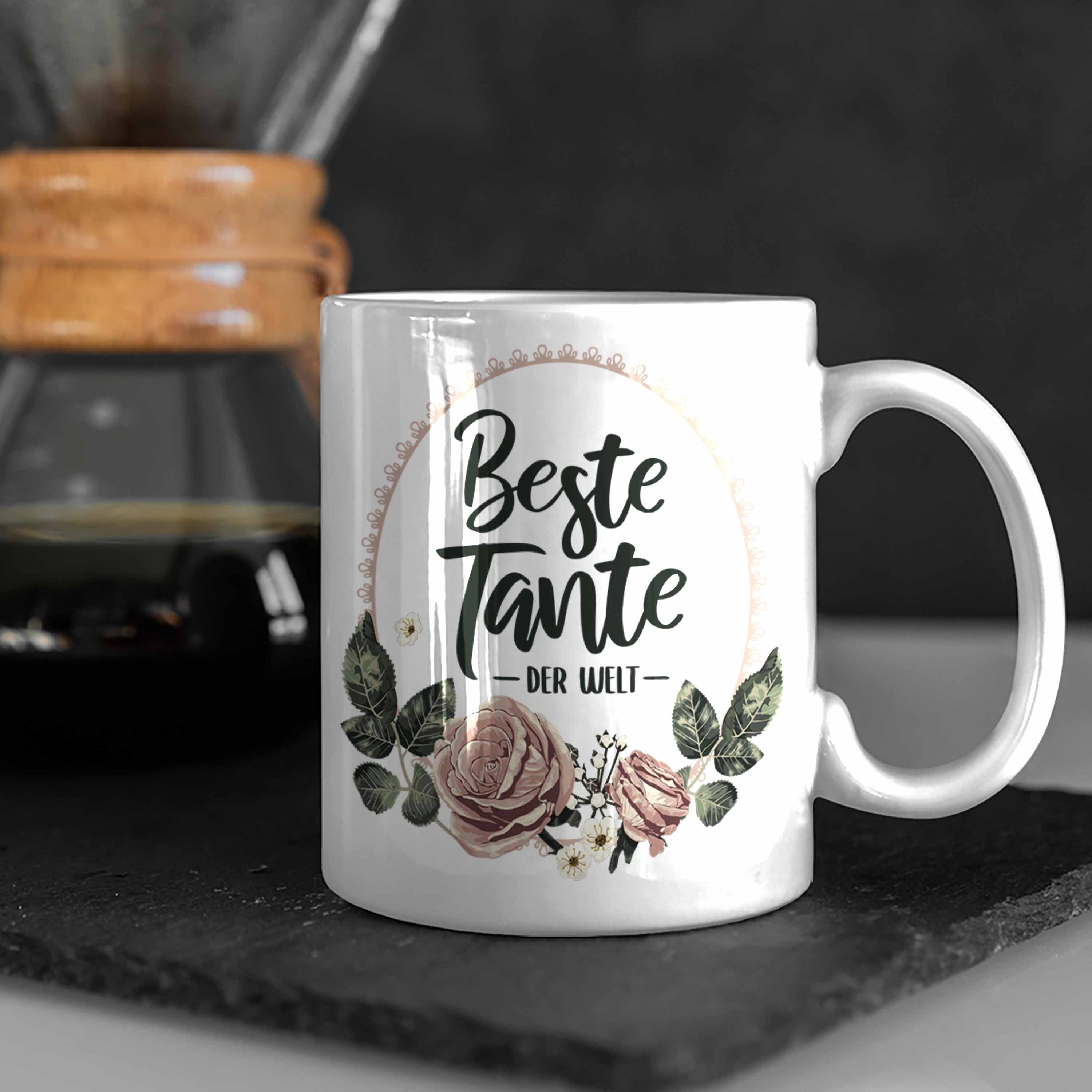 Trendation Tasse mit Trendation der Beste Tante Weiss Tasse Welt Spruch Geschenk für Coole - Kaffeetasse Tante