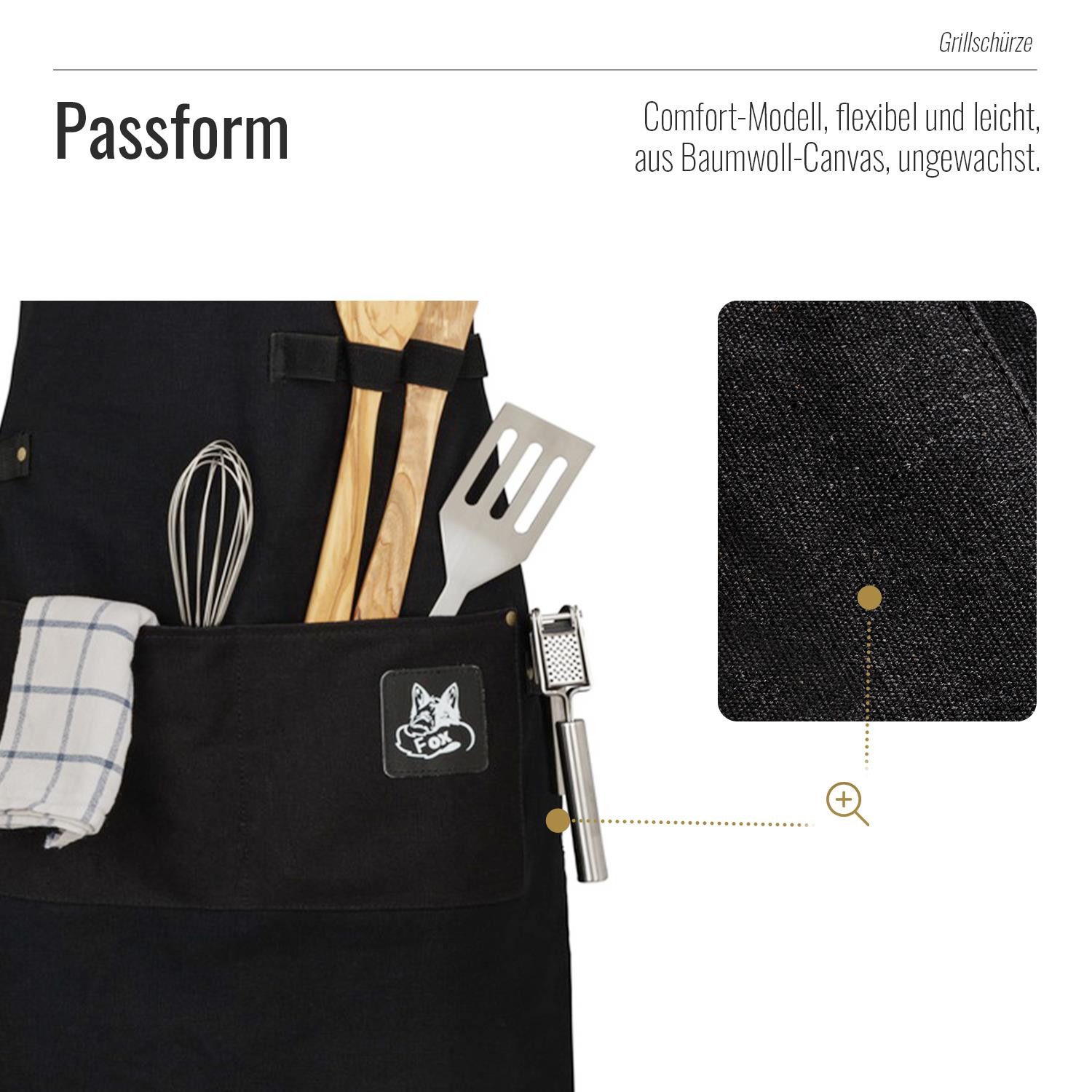 BLACK FOREST FOX Grillschürze Canvas Arbeitsschürze, günstig online kaufen