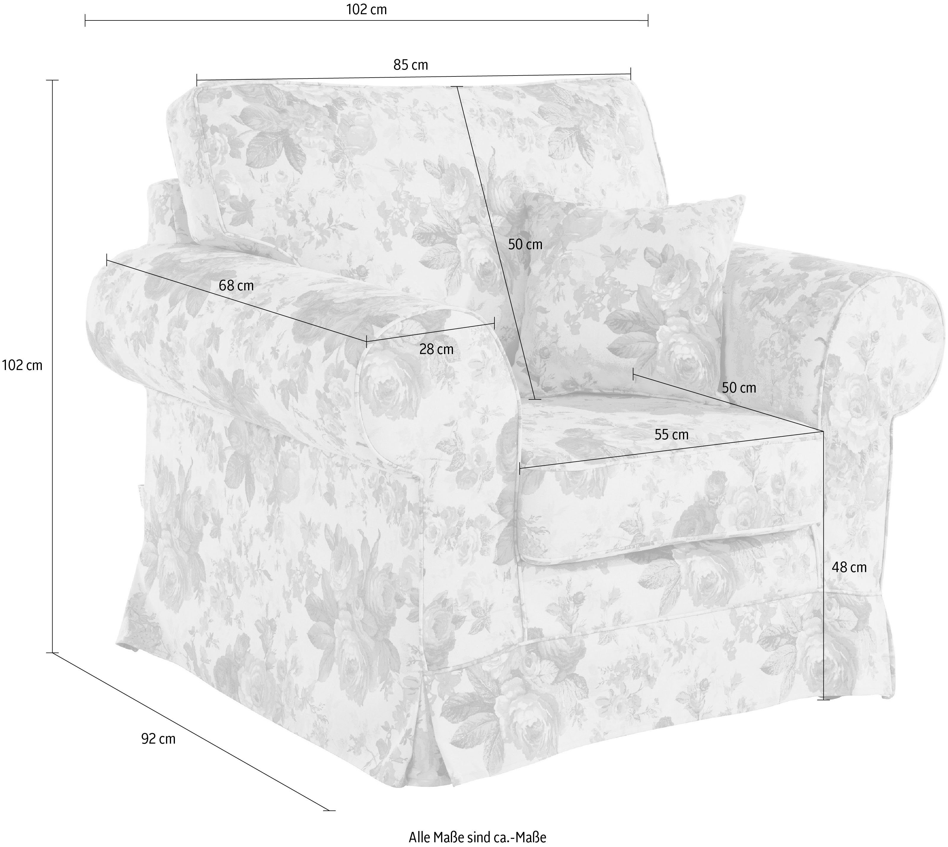 Home affaire Sessel Shadmoor, oder Blumendruck, mit in Shadmoor-Serie zur passend Hussenoptik, uni