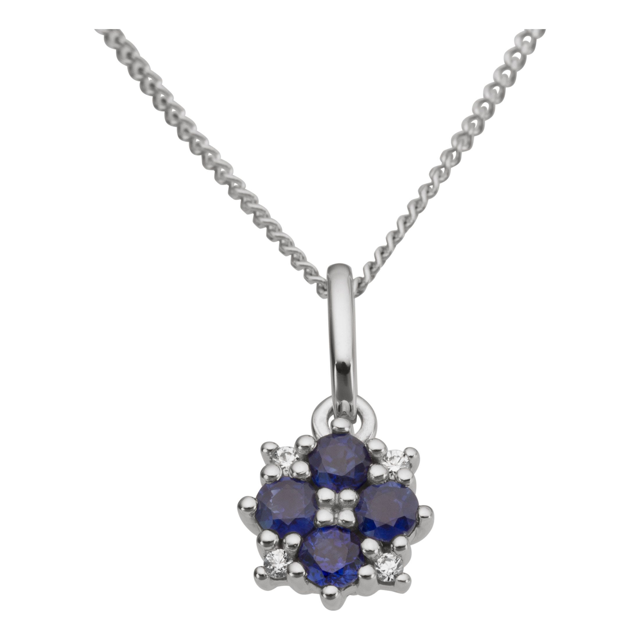 Firetti Kettenanhänger Schmuck Geschenk Gold 333 oder 375 Halsschmuck Anhänger Blume, mit Rubin oder Saphir - mit Brillanten