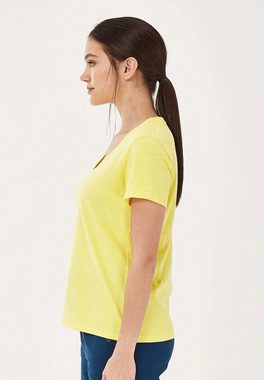 ORGANICATION T-Shirt Basic T-Shirt aus Bio-Baumwolle mit V-Ausschnitt in Lemonade