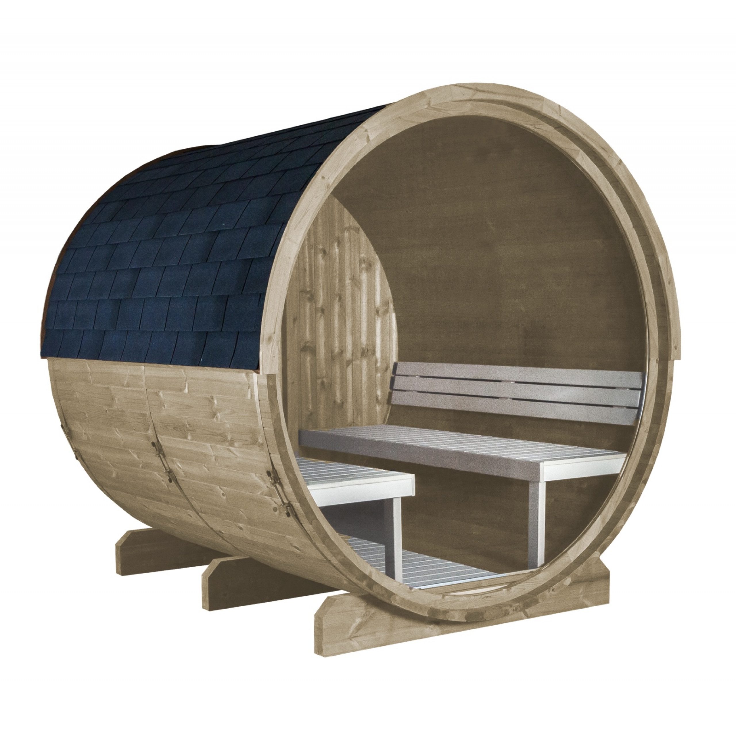 HARVIA Fasssauna Harvia Kuusi 220 View Fasssauna aus Fichte Saunafass Gartensauna