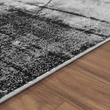 Teppich Moderner Designerteppich TC-Fashion 6111 Vintage in grau, rot und blau, TaraCarpet, rechteckig, Höhe: 12 mm, Kurzflor Vintage grau Wohnzimmer Schlafzimmer Kinderzimmer 080x140 cm