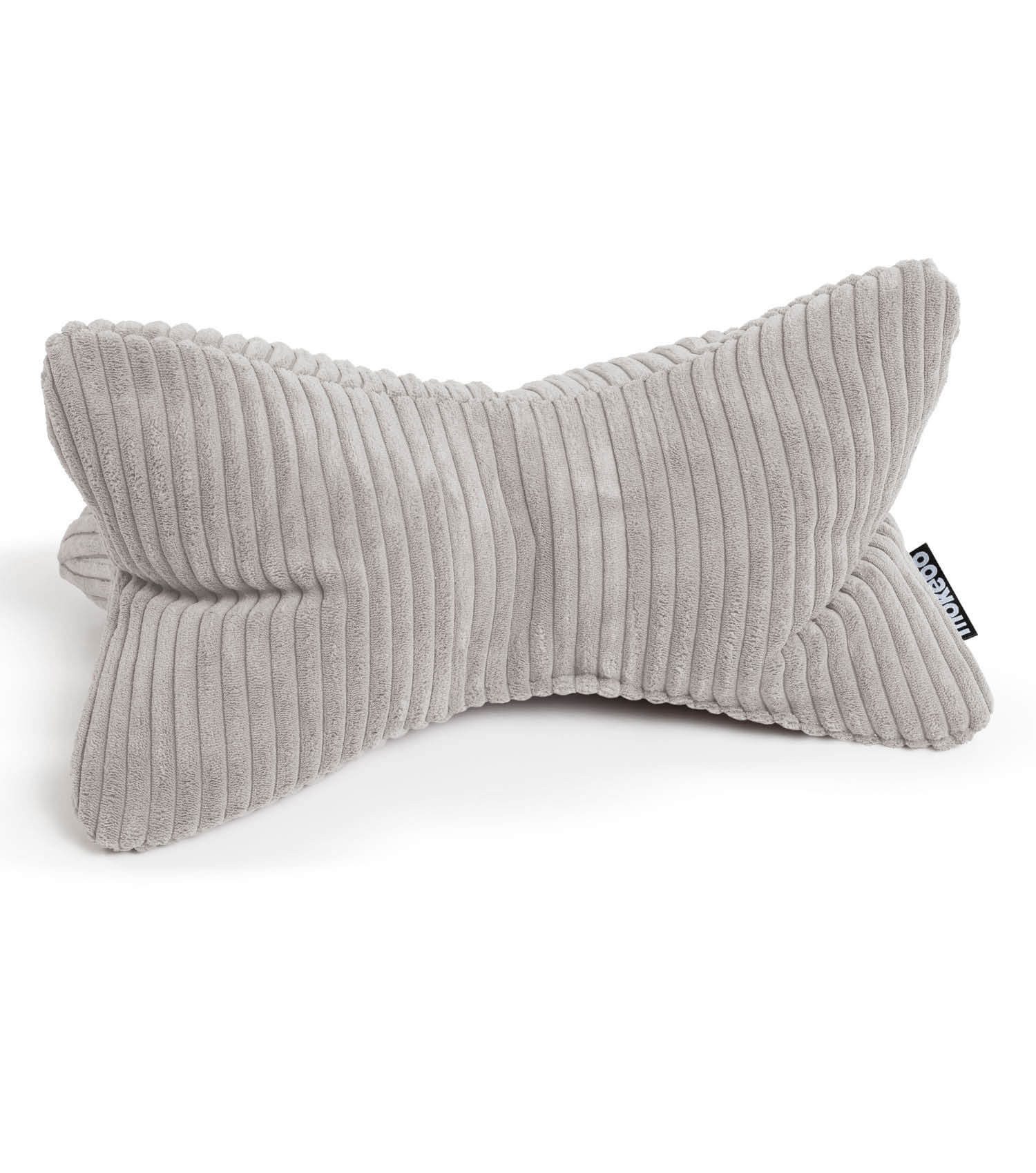 mokebo Nackenrolle Der Leseknochen, aus Cordstoff, Leseknochen oder Nackenkissen aus gemütlichen Cord Stoff in Grau