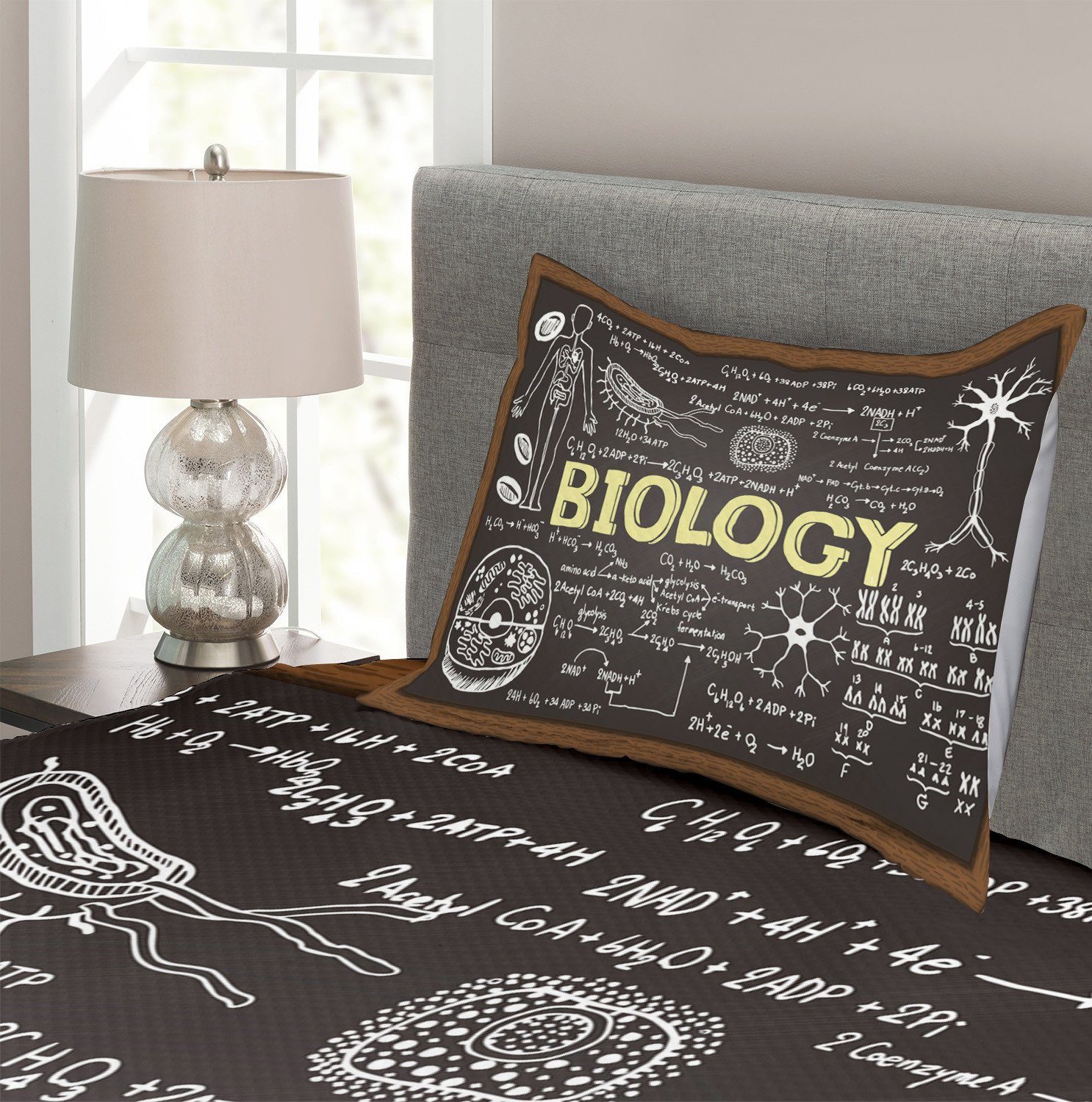 Tagesdecke Biologie Kissenbezügen Set Abakuhaus, mit Waschbar, Biologie