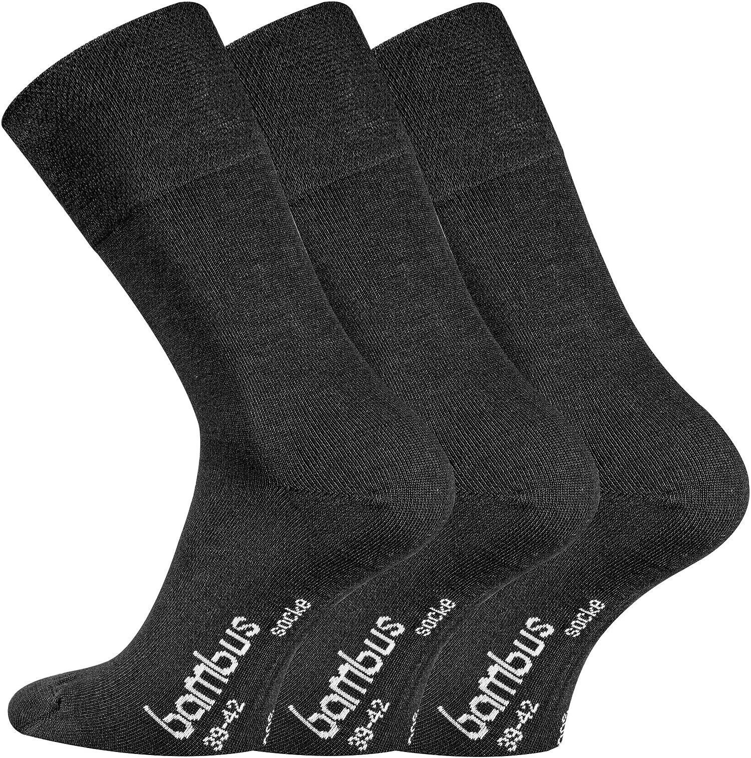 TippTexx 24 Socken 9 Paar Bambussocken ANTI-GERUCH mit Piqué-Bund ohne Gummidruck (9 Paar) handgekettelt, Spitze und Ferse verstärkt
