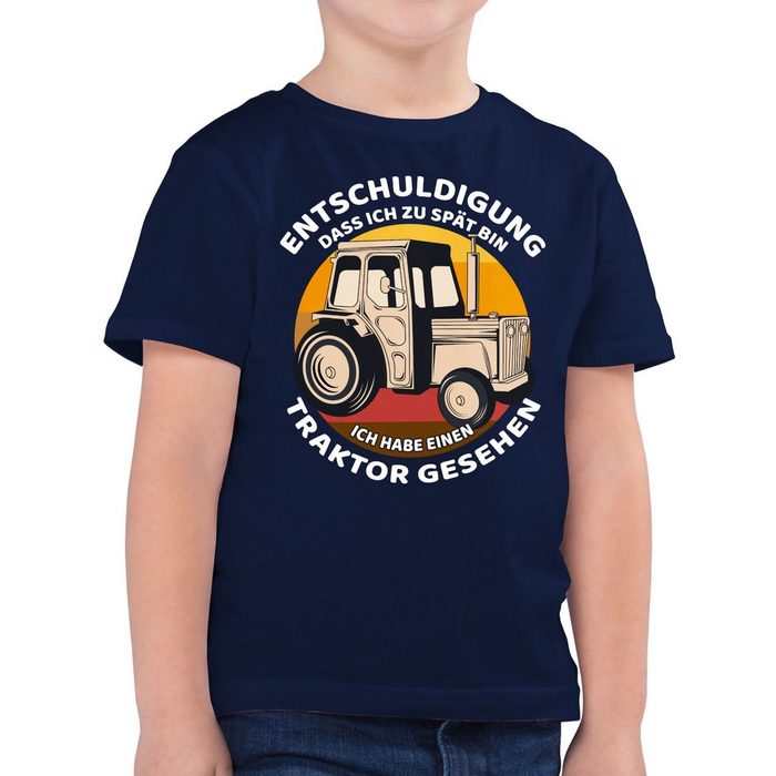 Shirtracer T-Shirt Entschuldigung dass ich zu spät bin - Traktor - Kinder Fahrzeuge - Jungen Kinder T-Shirt geschenk traktor - kleine geschenke jugendliche