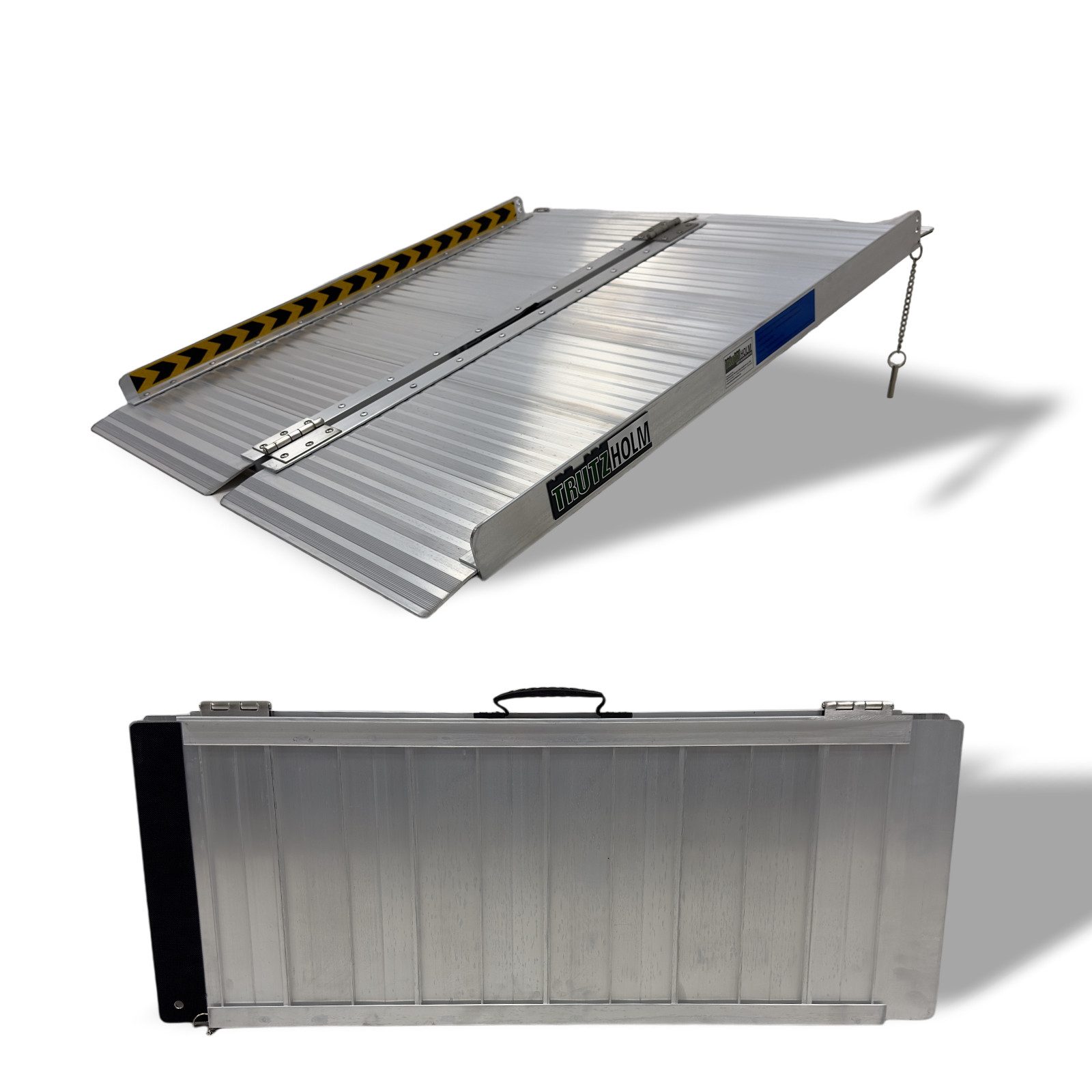 TRUTZHOLM Auffahrrampe Rollstuhlrampe klappbar 91 cm Traglast 272 kg Alu grau Auffahrrampe (Stück, 1-St), Rillenprofil