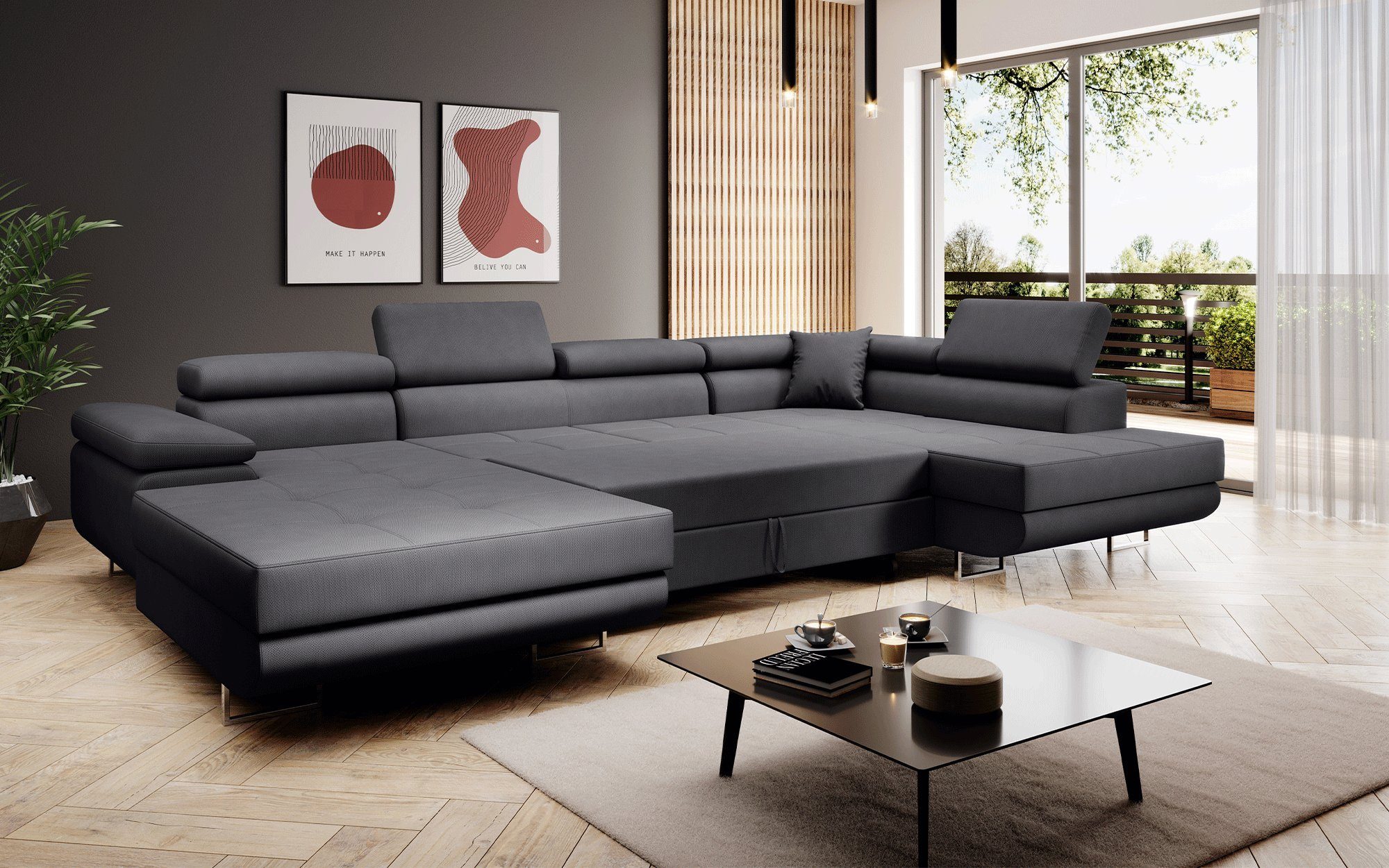 Baidani Sofa Sofa Matera mit Schlaf - und Klappfunktion (Stoff), inkl. Aufb günstig online kaufen