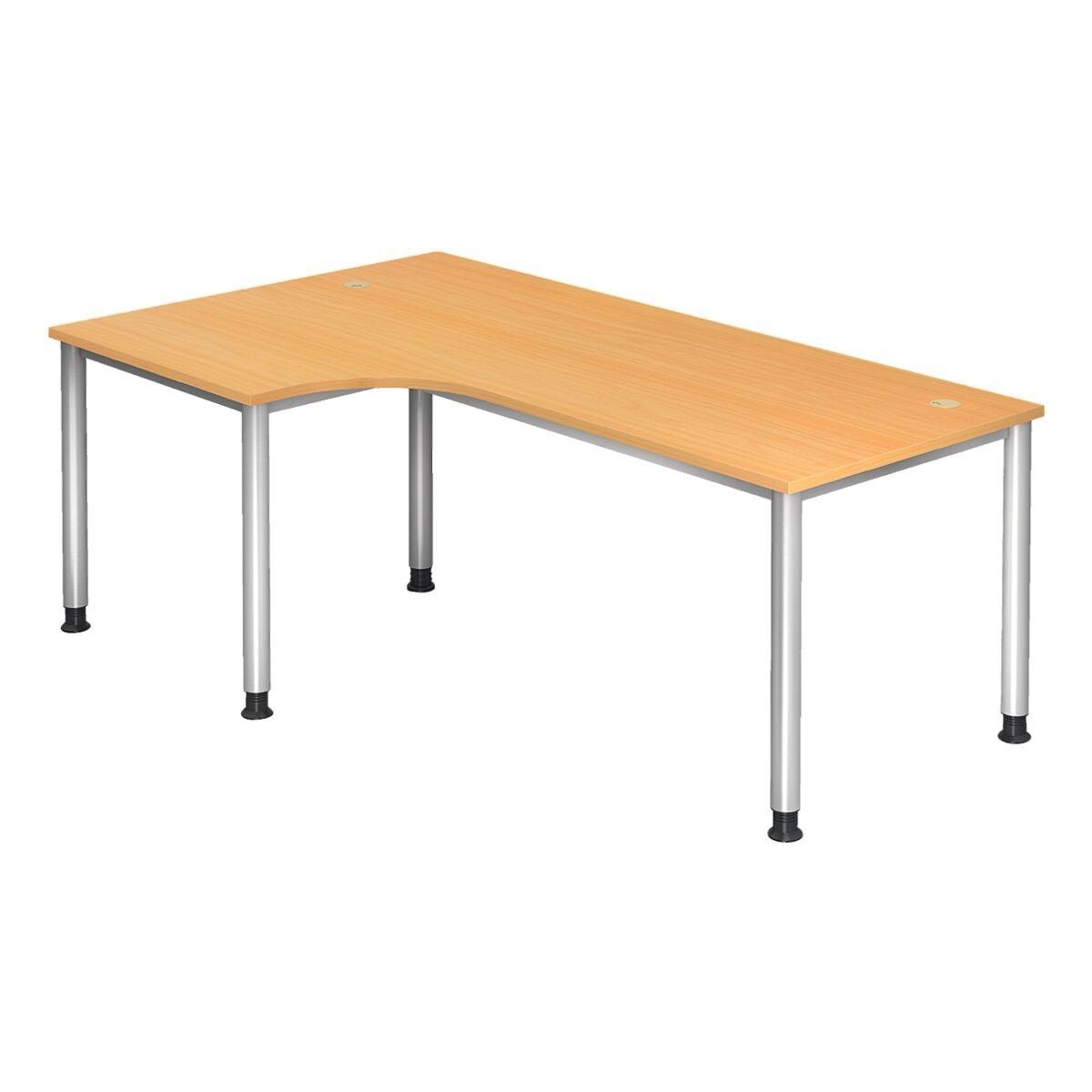 Otto Office Premium  Office Premium Eckschreibtisch OTTO Office Line I, 90°, Breite 200 cm, höhenverstellbar 68-76 cm, 4-Fuß Buche