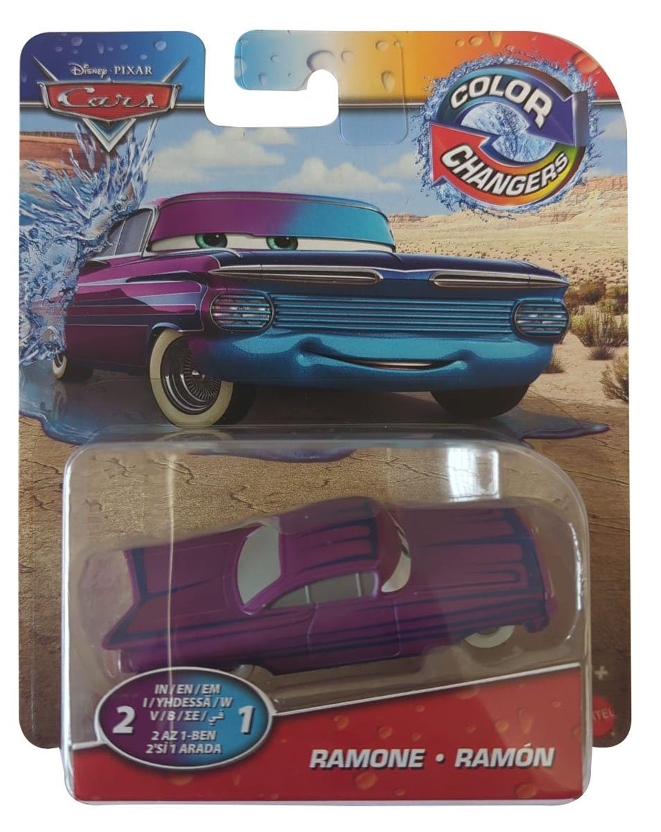 Disney Pixar Spielzeug-Auto Mattel GYM71 Disney Pixar Cars color Changers, Ramone, Fahrzeug mit Fa