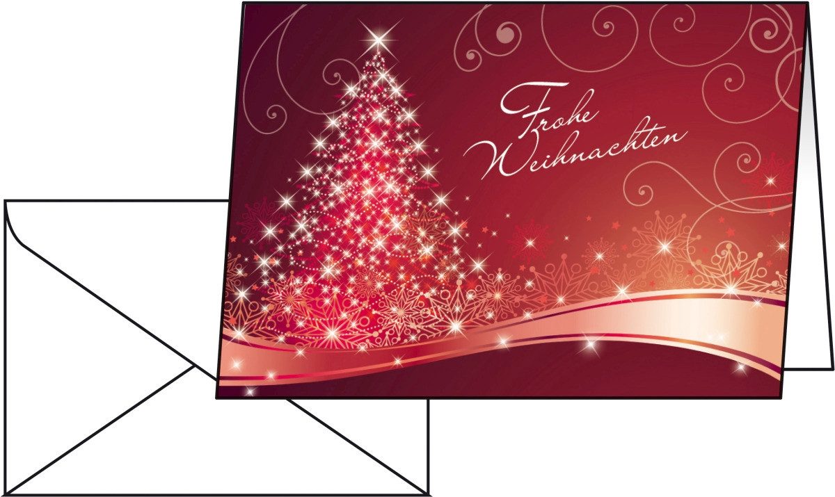 Sigel Designpapier Faltkarte Weihnachten Christmas Swing DINlang 220g/qm VE=25 Stück incl