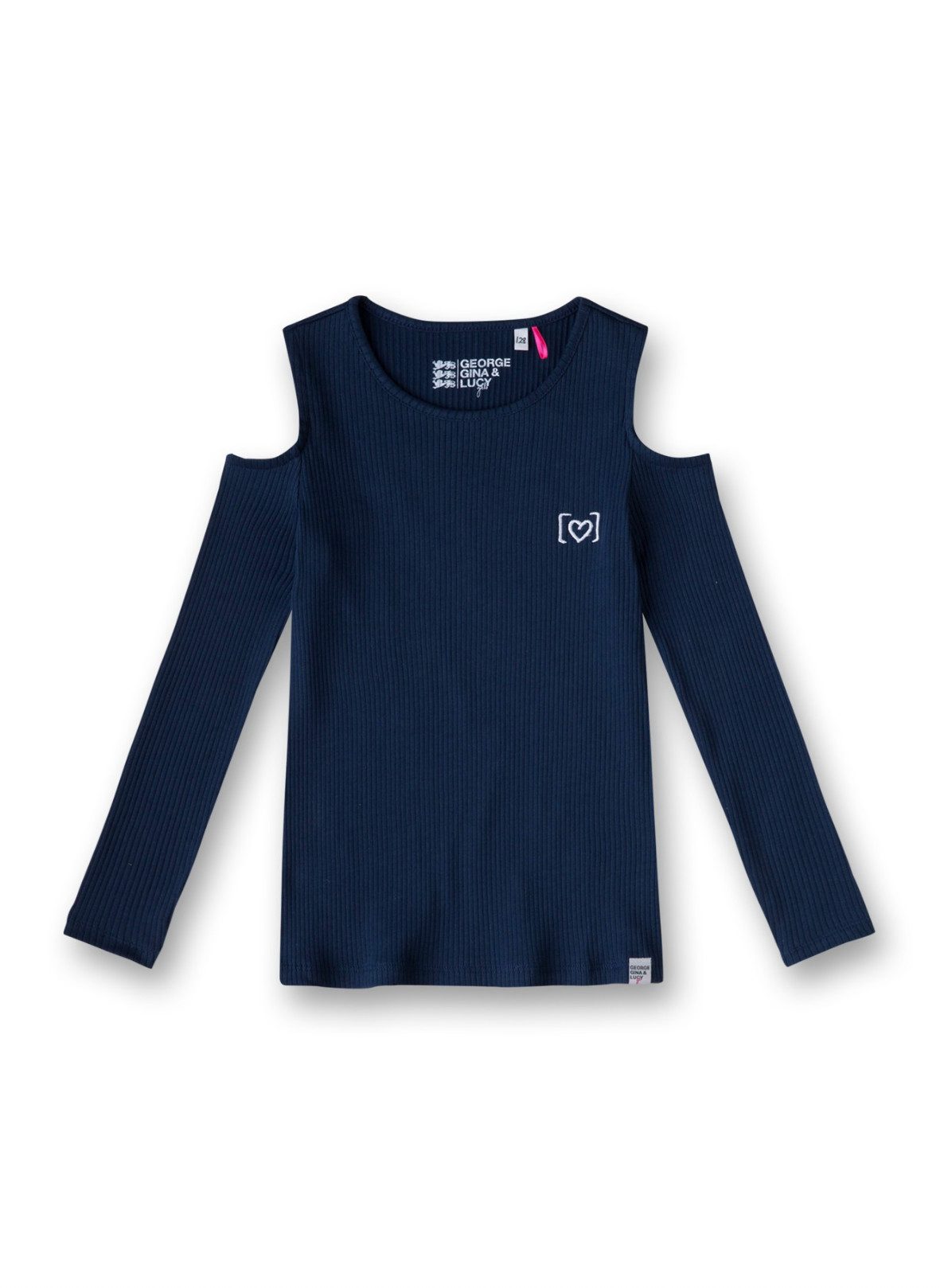 George Gina & Lucy Langarmshirt Mädchen Langarmshirt Baumwolle Ripp mit Cut-Out Schultern