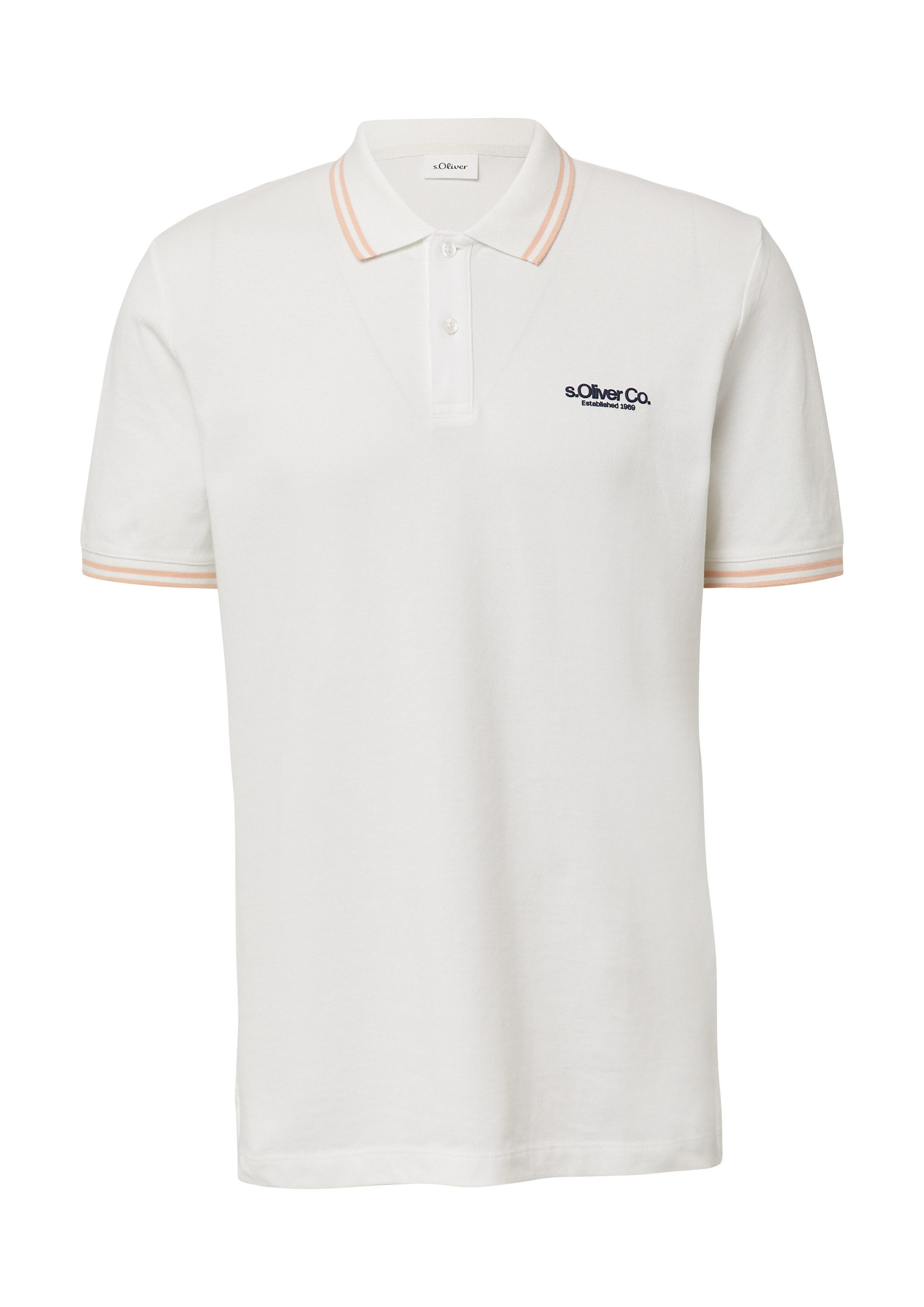 s.Oliver Kurzarmshirt Polo-Shirt Piqué-Poloshirt mit Kontrastdetails und Lo günstig online kaufen