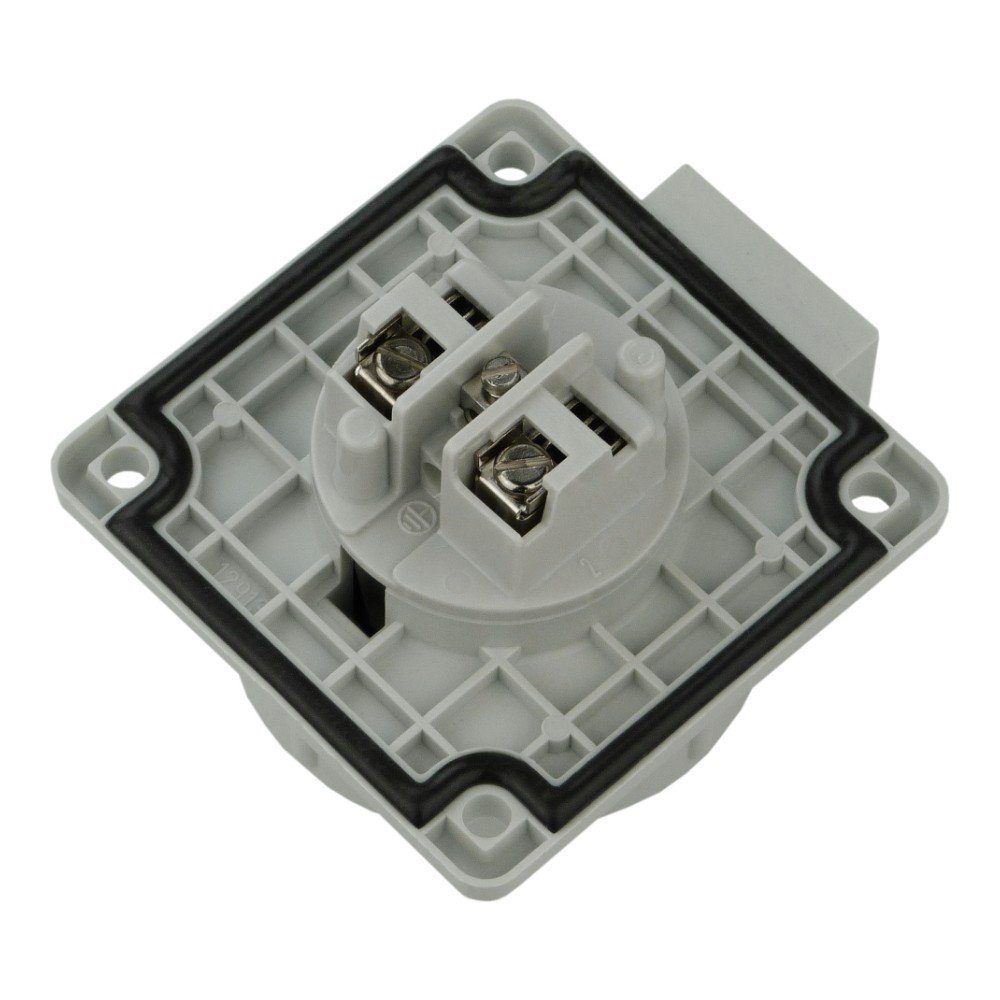 Mennekes Steckdose 230V 16A IP68 Schuko Anbausteckdose mit Klappdeckel Steckdose, 1-St.