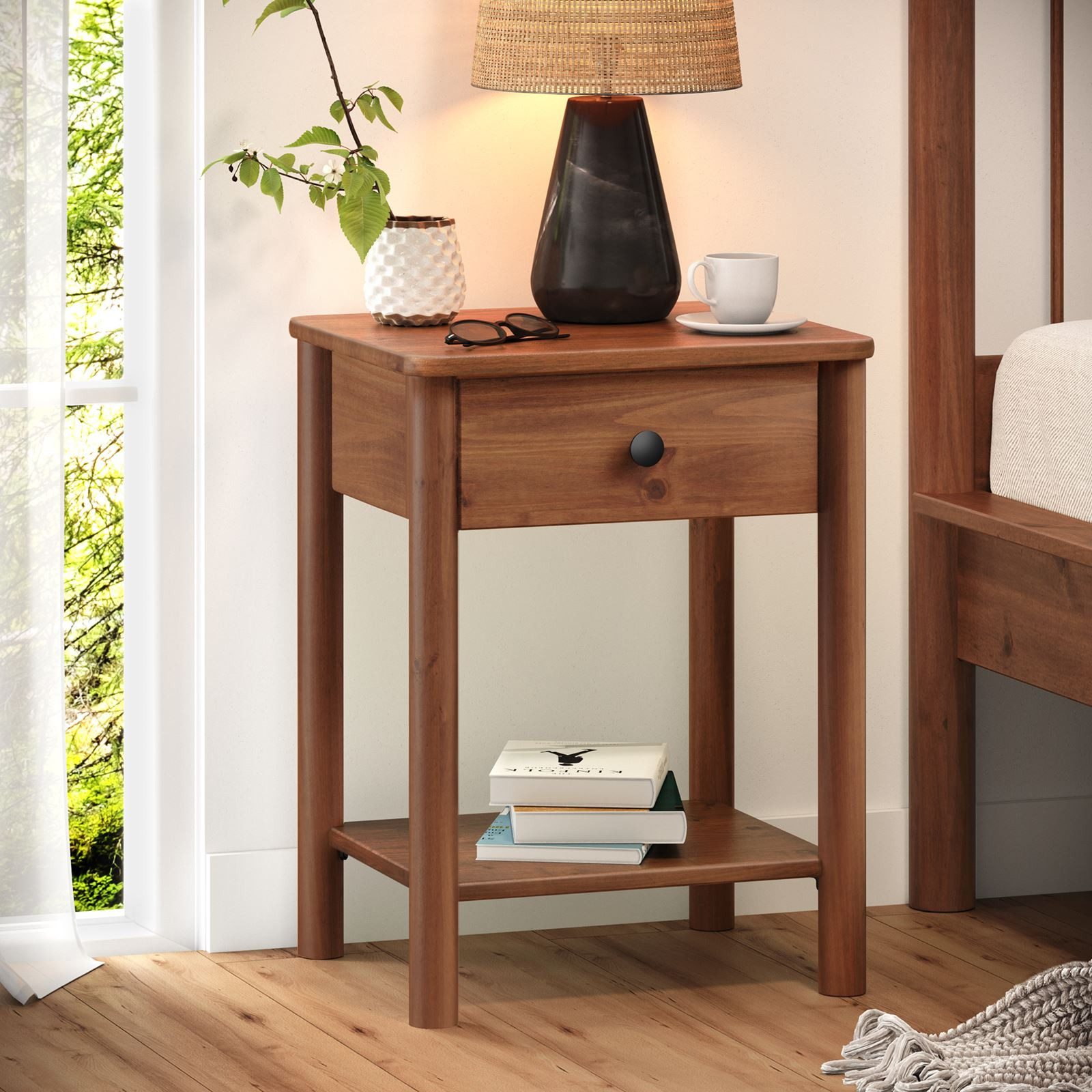 IDIMEX Nachtkommode APOANA, Nachttisch Nachtschrank modern Holz Nachtkommode skandinavisch