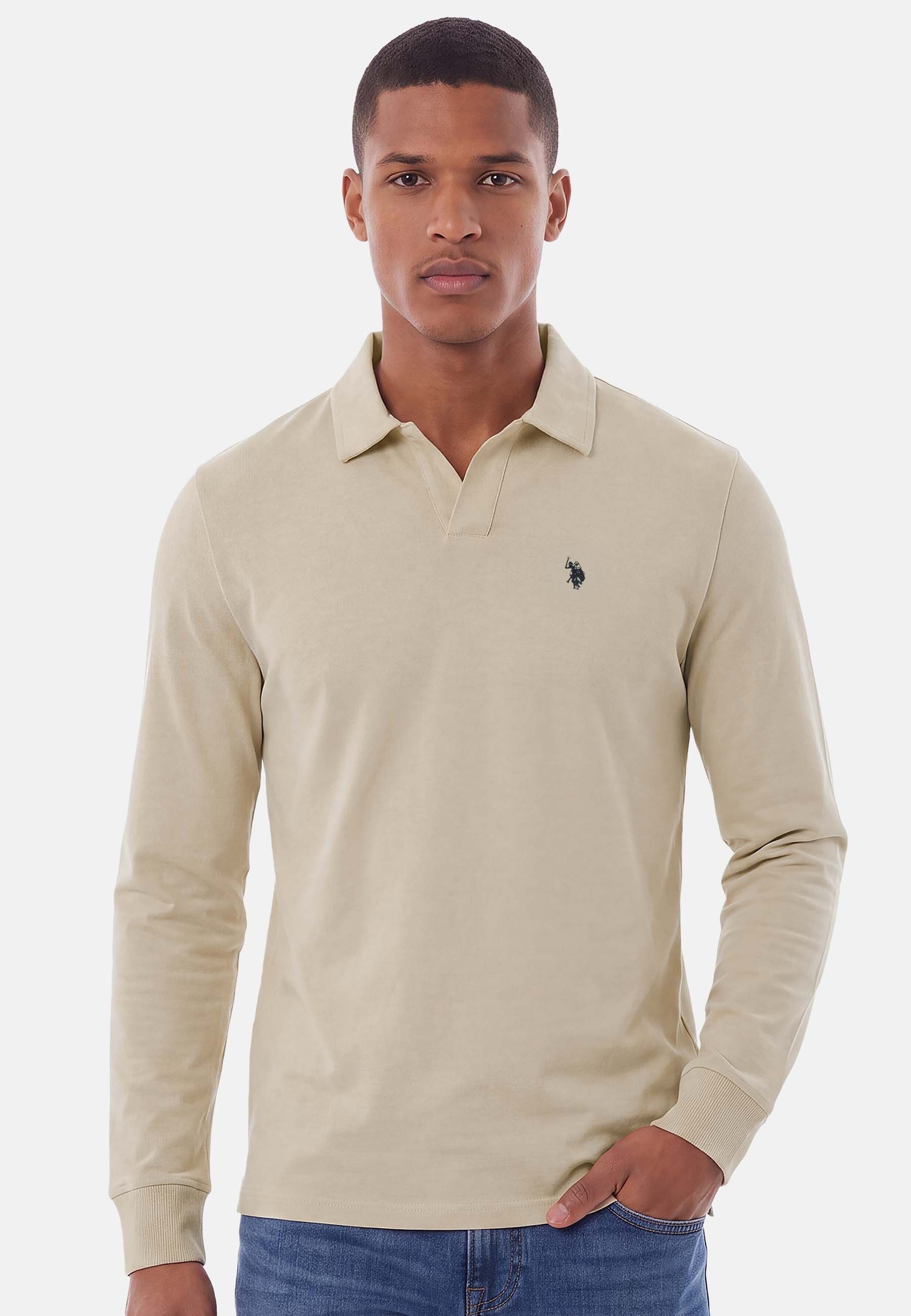 U.S. Polo Assn. Poloshirt USHaarrison – Herren Longsleeve Poloshirt mit Logo-Stickerei