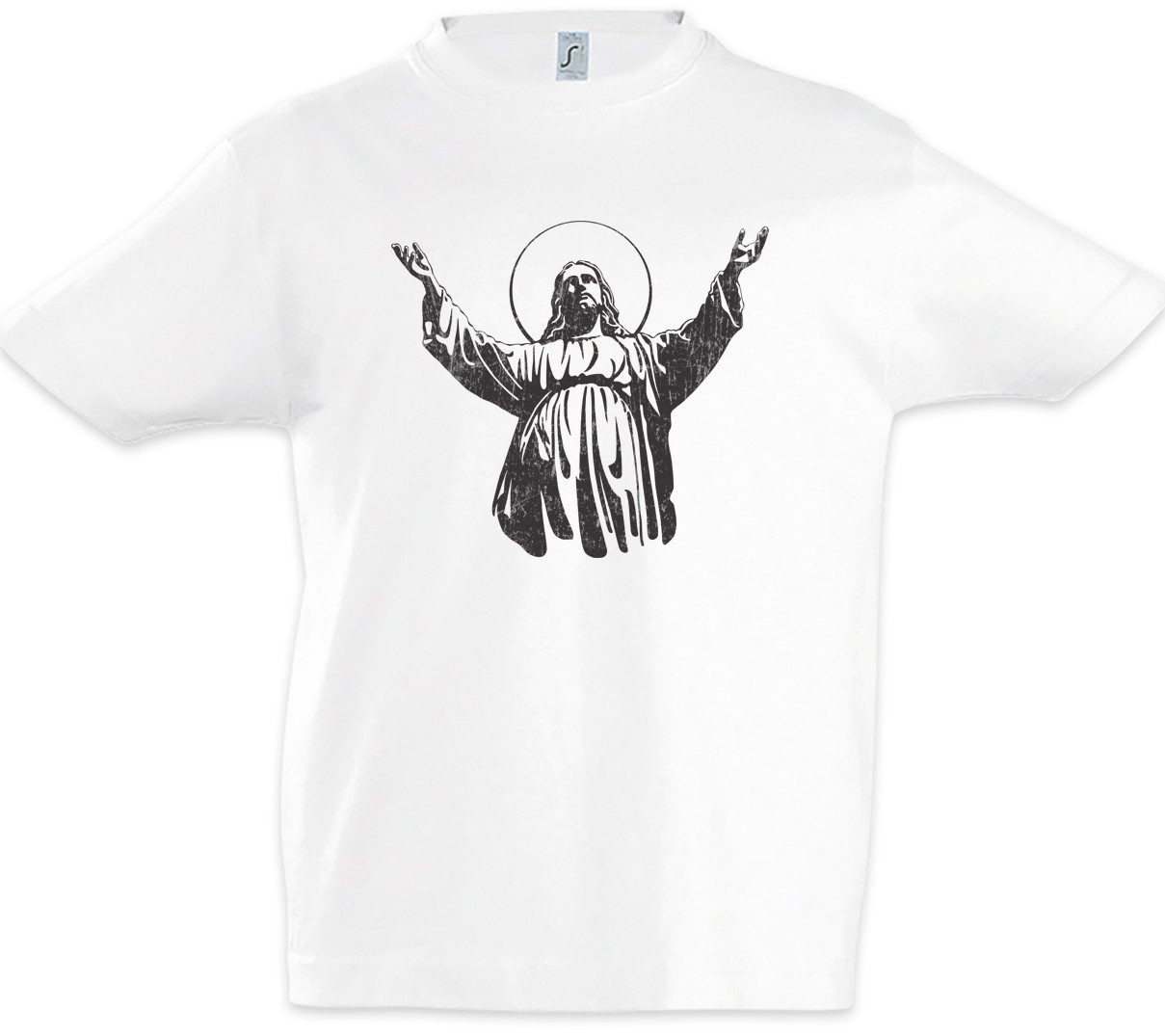 Urban Backwoods Print-Shirt Jesus I Kinder T-Shirt God Gott Christus Christentum Glaube INRI Liebe (1-tlg) Christianity Maria Mutter Gottes
