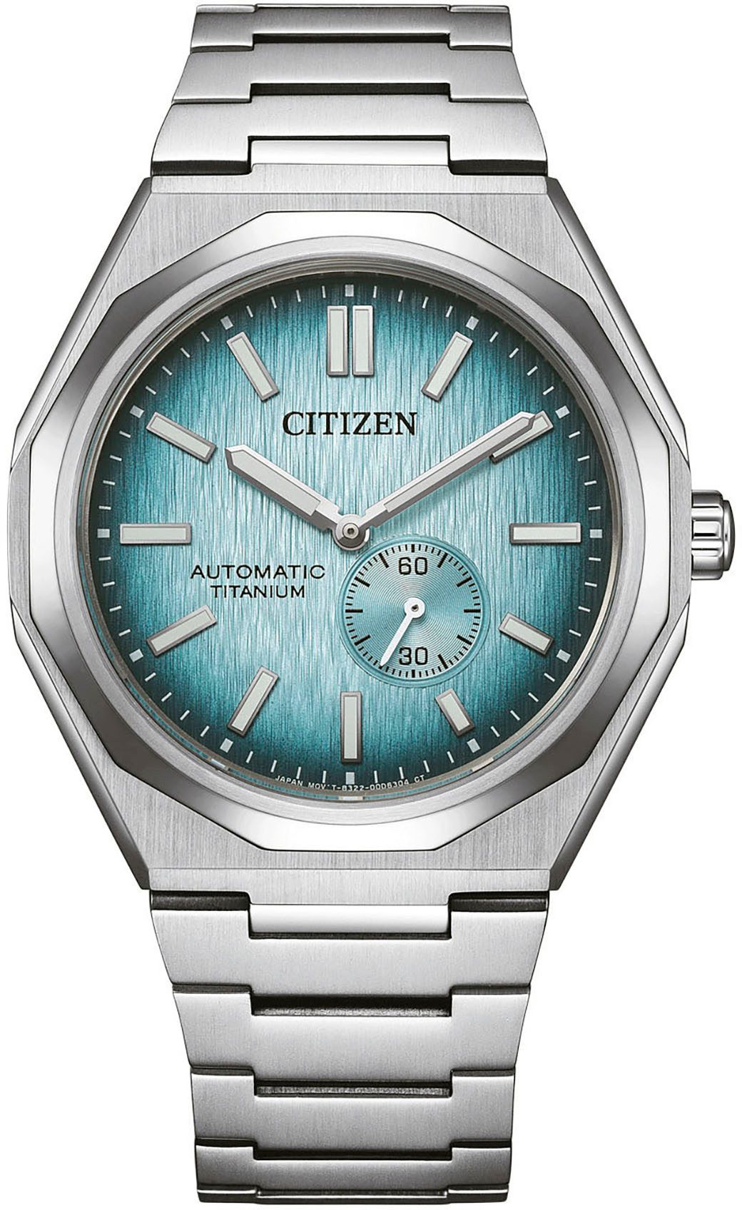 Citizen Automatikuhr Super Titanium Zenshin 60 NK5020-58L, Armbanduhr, Herren, Mechanische Uhr, Titan, analog, dezentrale Sekunde
