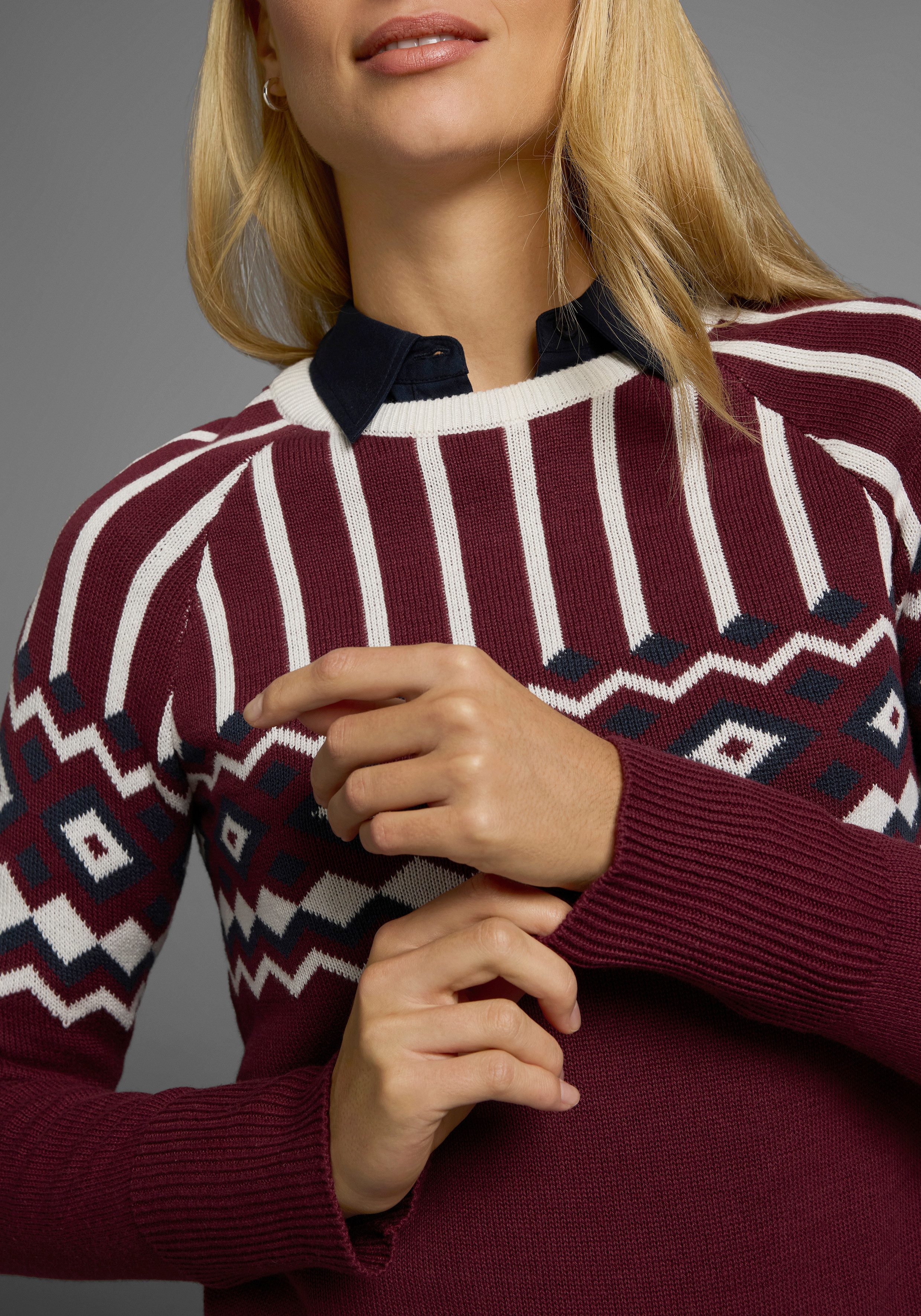 AJC Jacquardpullover mit Norwegermuster in verschiedenen Farbvarianten