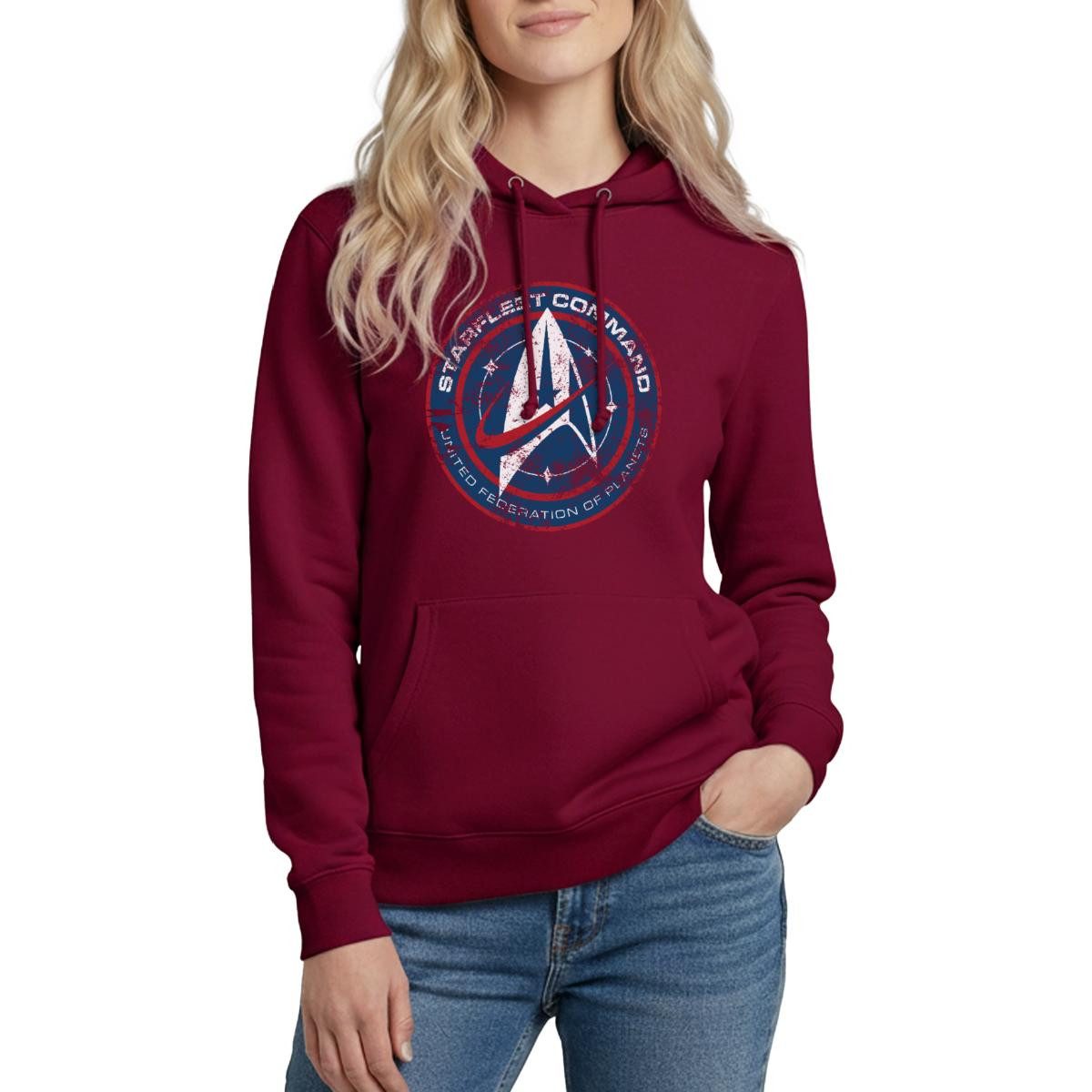 Hoodie Star Trek Discovery Abzeichen Sternenflotte Damen Hoodie