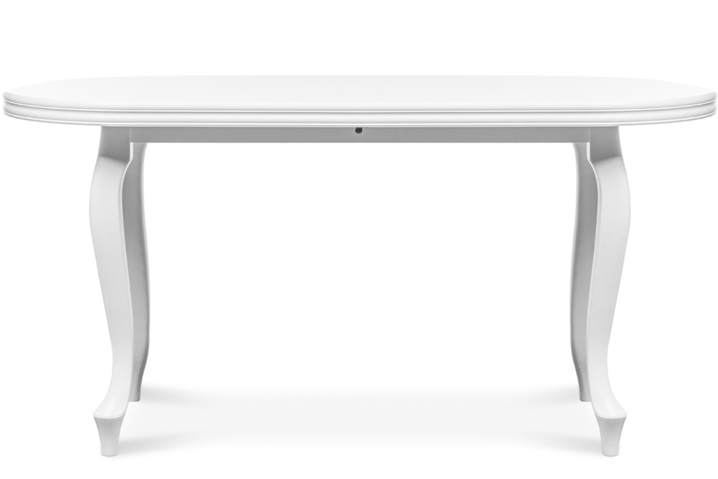 Konsimo Esstisch ALTIS Esszimmertisch Küchentisch oval | | weiß 160x90cm, ausziehbar 200cm, weiß weiß bis