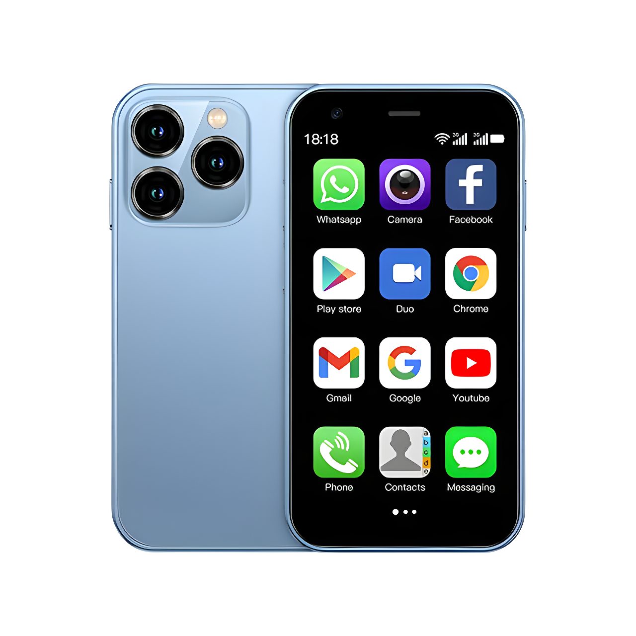 Athlix SERVO 15SE Mini Smartphone Dual SIM 3G WCDMA Android Kinder Rentner Smartphone (DUAL-SIM, nur 66g, 3,0 Zoll)