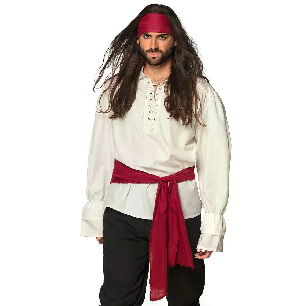 Boland Piraten-Kostüm Pirat Set rot Stirnband und Schärpe für Piratenkostüm Kostümzubehör, Stirnband 110 cm, Schärpe 190 cm - tolle Ergänzung für Piraten-Kostüm