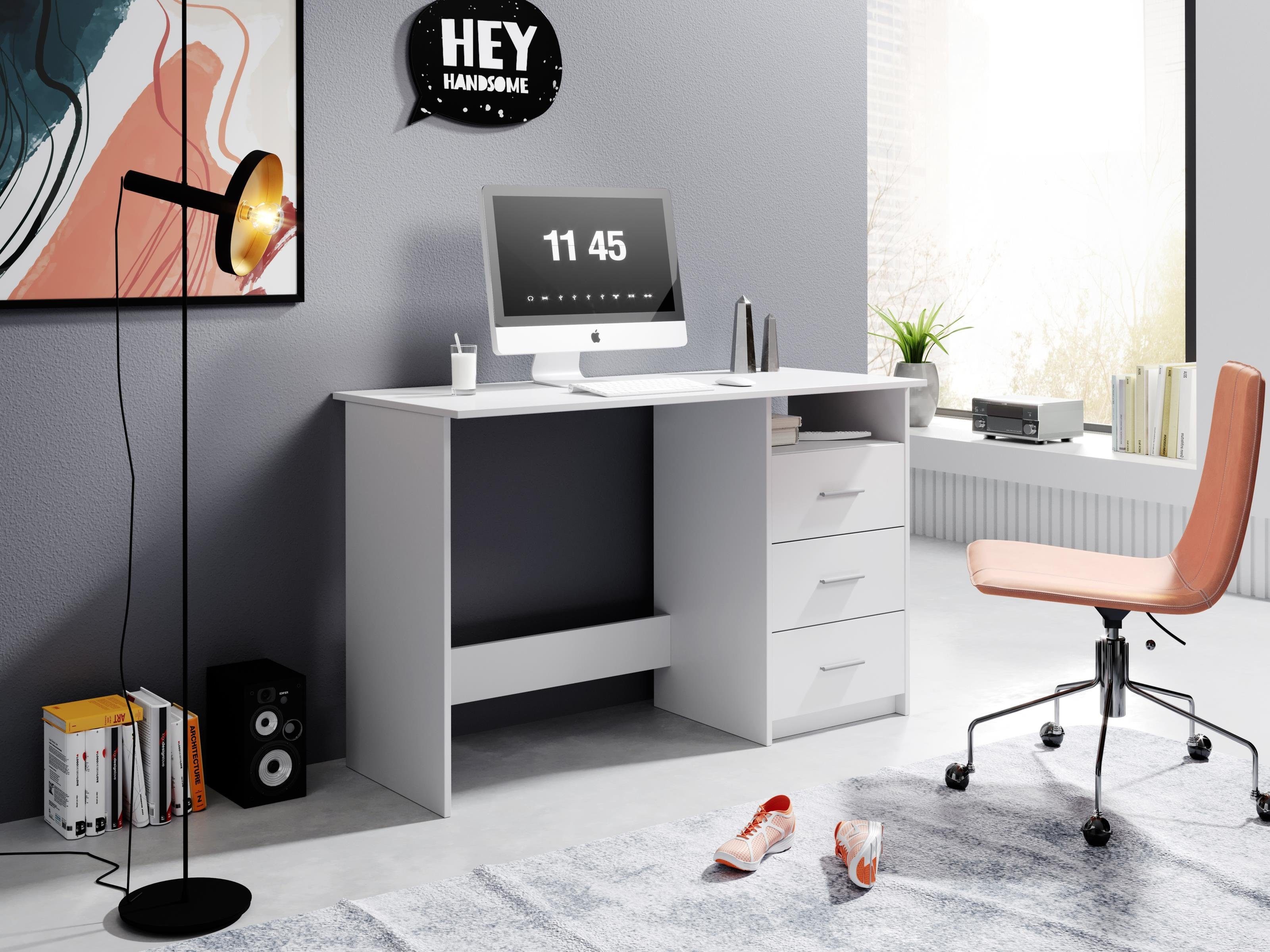 PREISBRECHER Schreibtisch Schreibtisch >Mack< - 123x76x50cm (BxHxT) (B/H/T günstig online kaufen