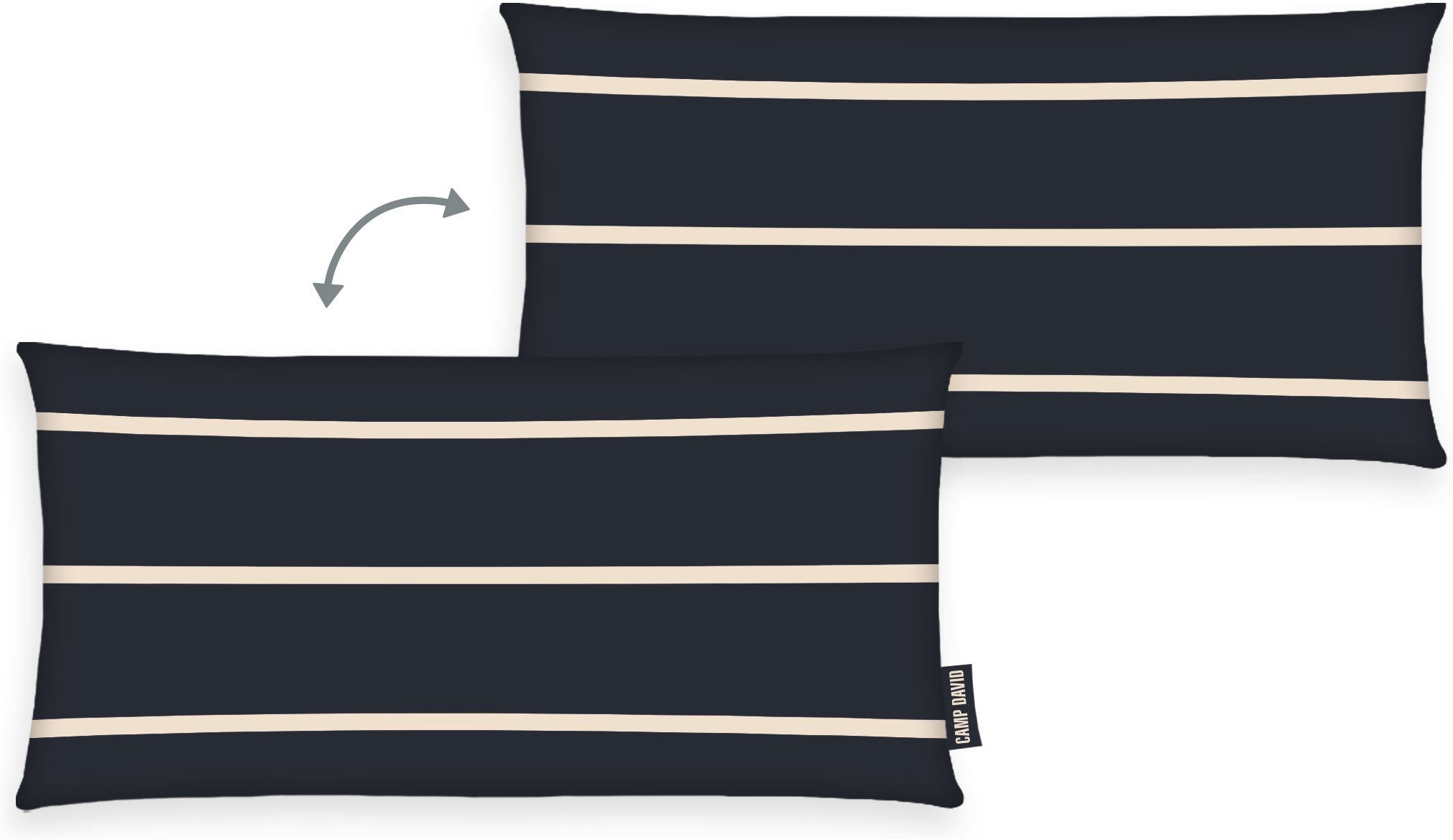 CAMP DAVID Kissenhülle Sea Stripes, (1 Stück), gewebtes Label