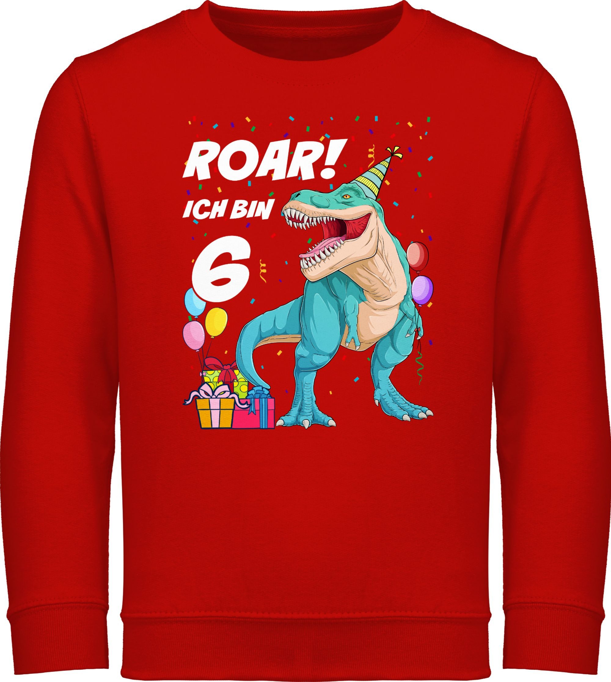 Sweatshirt Ich bin 6 Jahre - T-Rex Dinosaurier Dino