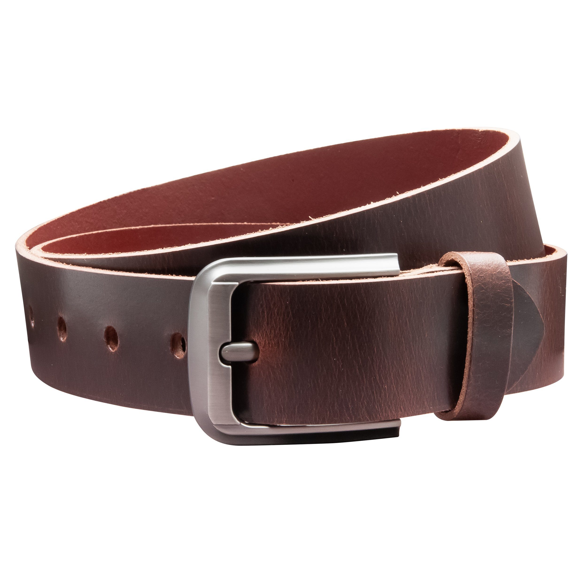 COLOGNEBELT Ledergürtel OM55-VL-Dunkelbraun MADE IN GERMANY, Dunkelbraun Kürzbar, 100 % Echtleder, Aus einem Stück, Unisex