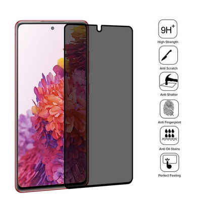Wigento Handyhülle Für Samsung Galaxy S20 FE 3D LCD Display 0,2 mm H9 Privacy Hart Glas Schwarz Neu