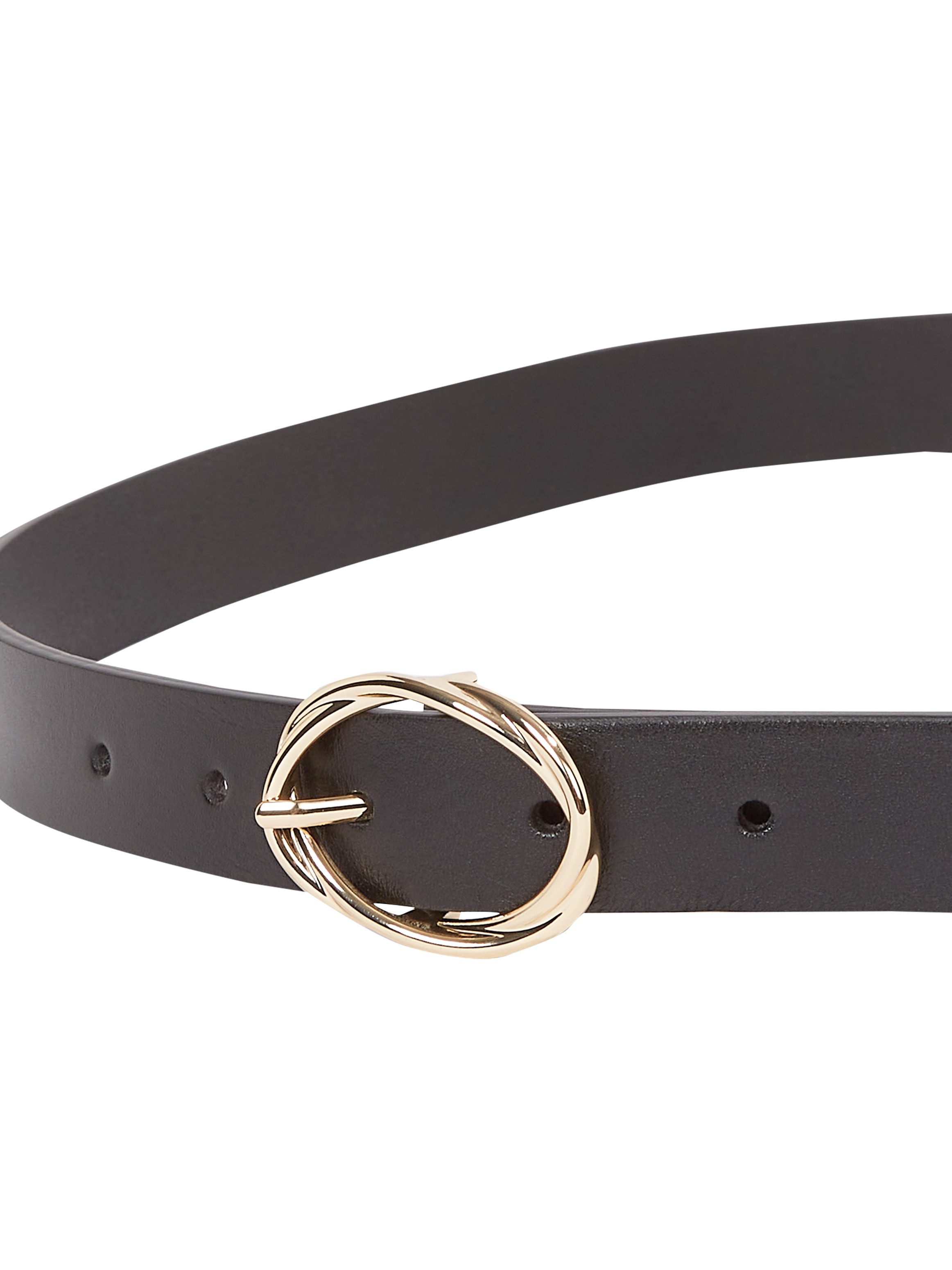 Tommy Hilfiger Ledergürtel TH CHIC 2.5 cm breit ovale Einfachdornschließe, günstig online kaufen