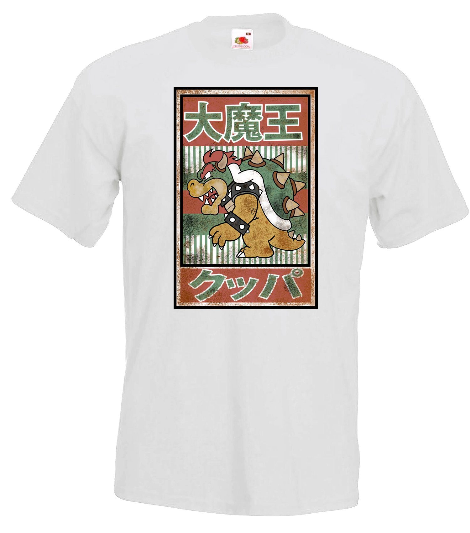 Youth Designz T-Shirt Bowser Herren Shirt mit trendigem Gaming Frontprint Weiß