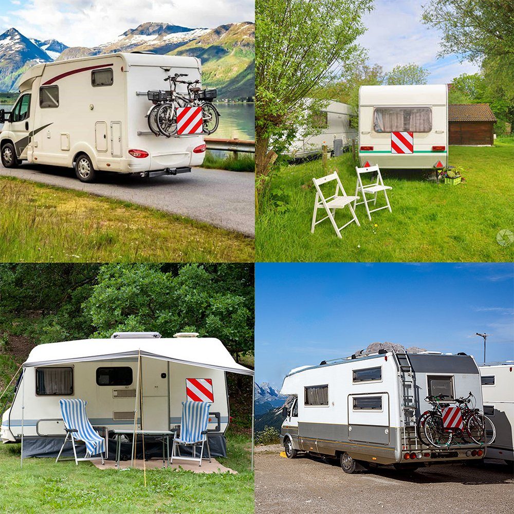 Mucola Tafel 2in1 Warntafel Spanien UND Italien Aluminium 500mm rot-weiß, (Stück, 1-tlg., Warntafel), 2in1